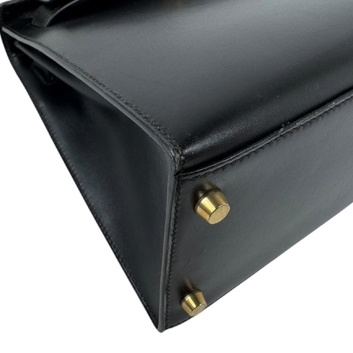 Hermes Black Box Calf Leather Handbag Shoulder Bag (Pre-Owned)