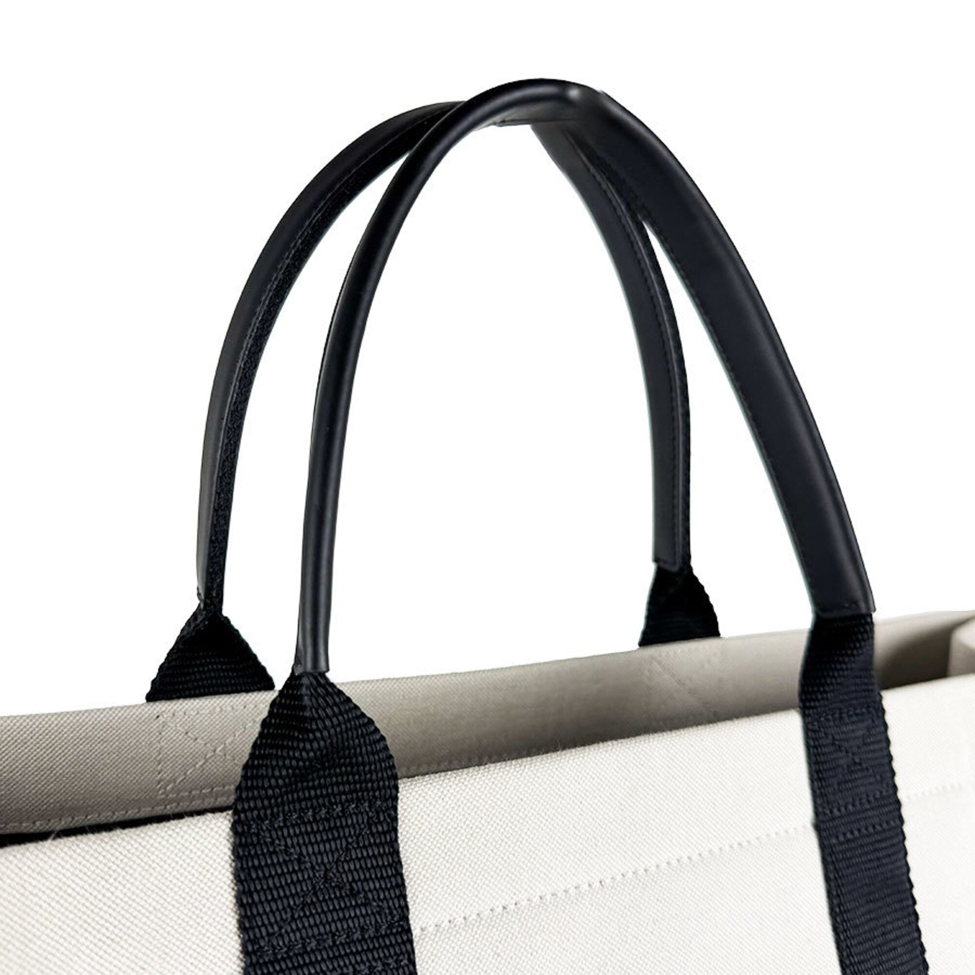 Balenciaga Black Ivory Canvas Leather Handbag (Pre-Owned)