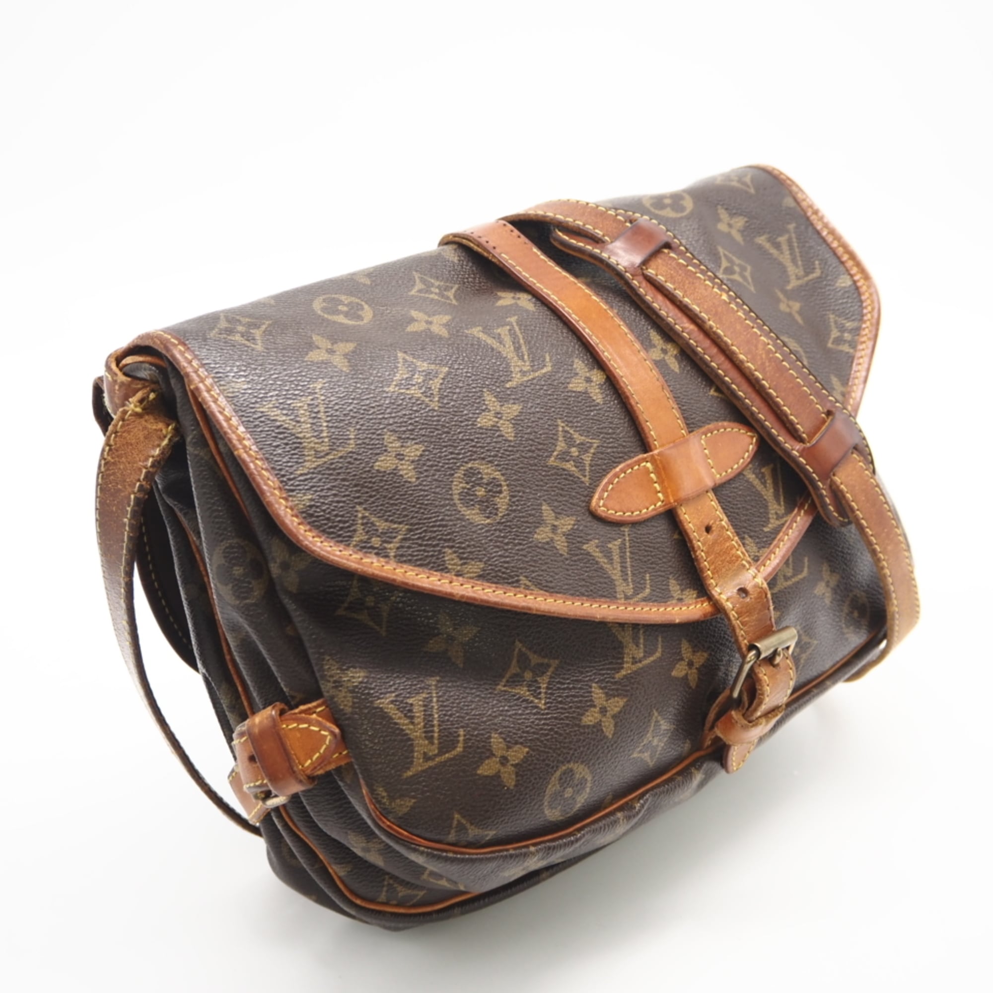 Louis Vuitton Monogram Brown Coated Canvas Leather Shoulder Bag (Pre-Owned)