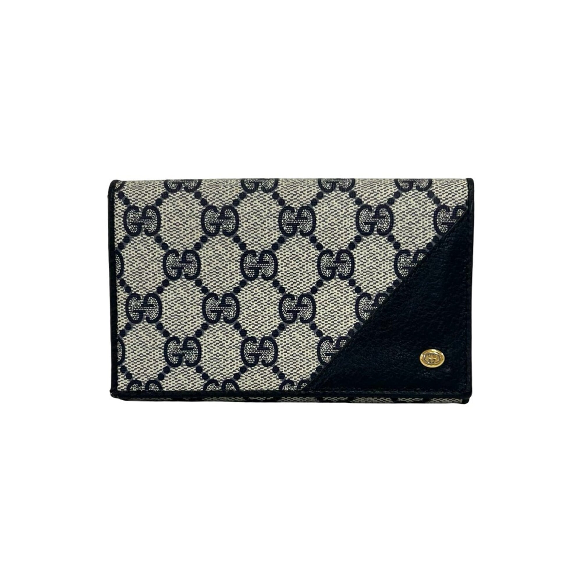 Gucci Navy Leather Pvc Wallet (Bi-Fold) (Pre-Owned)