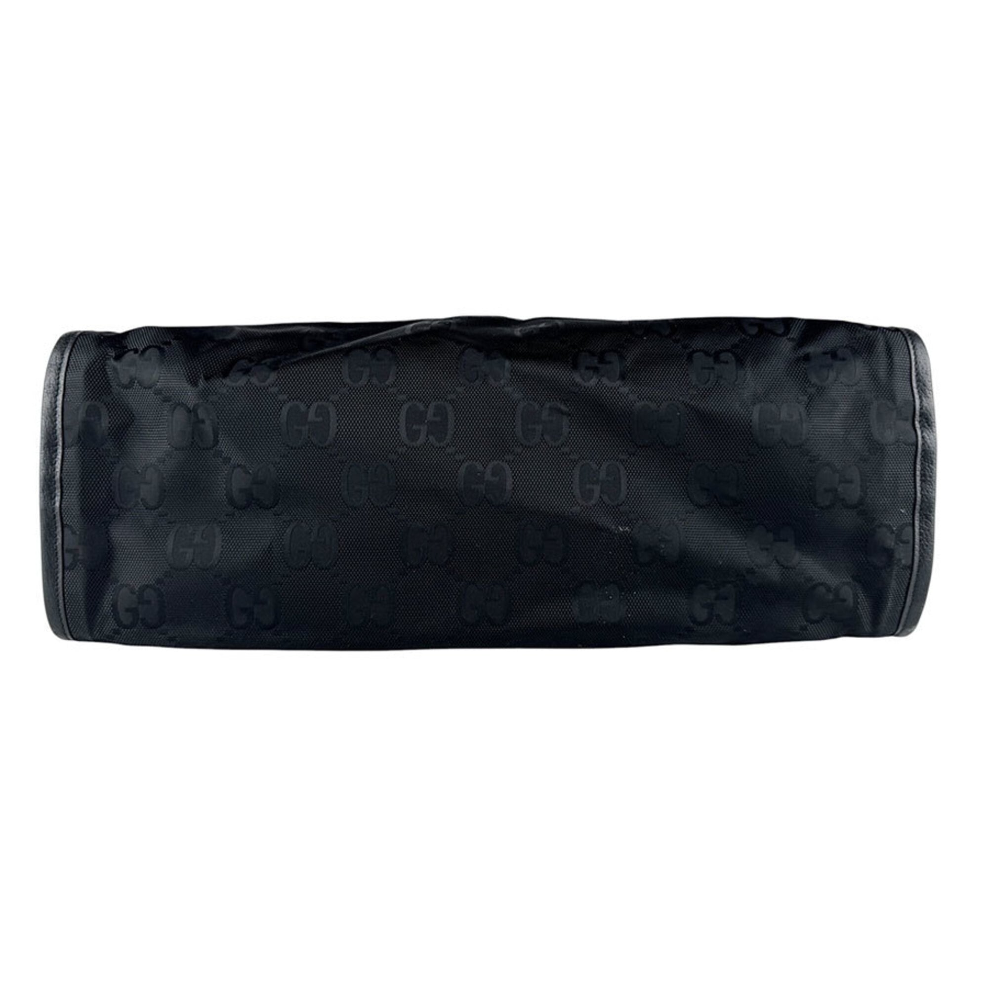 Gucci Black Nylon Leather Handbag Shoulder Bag (Pre-Owned)