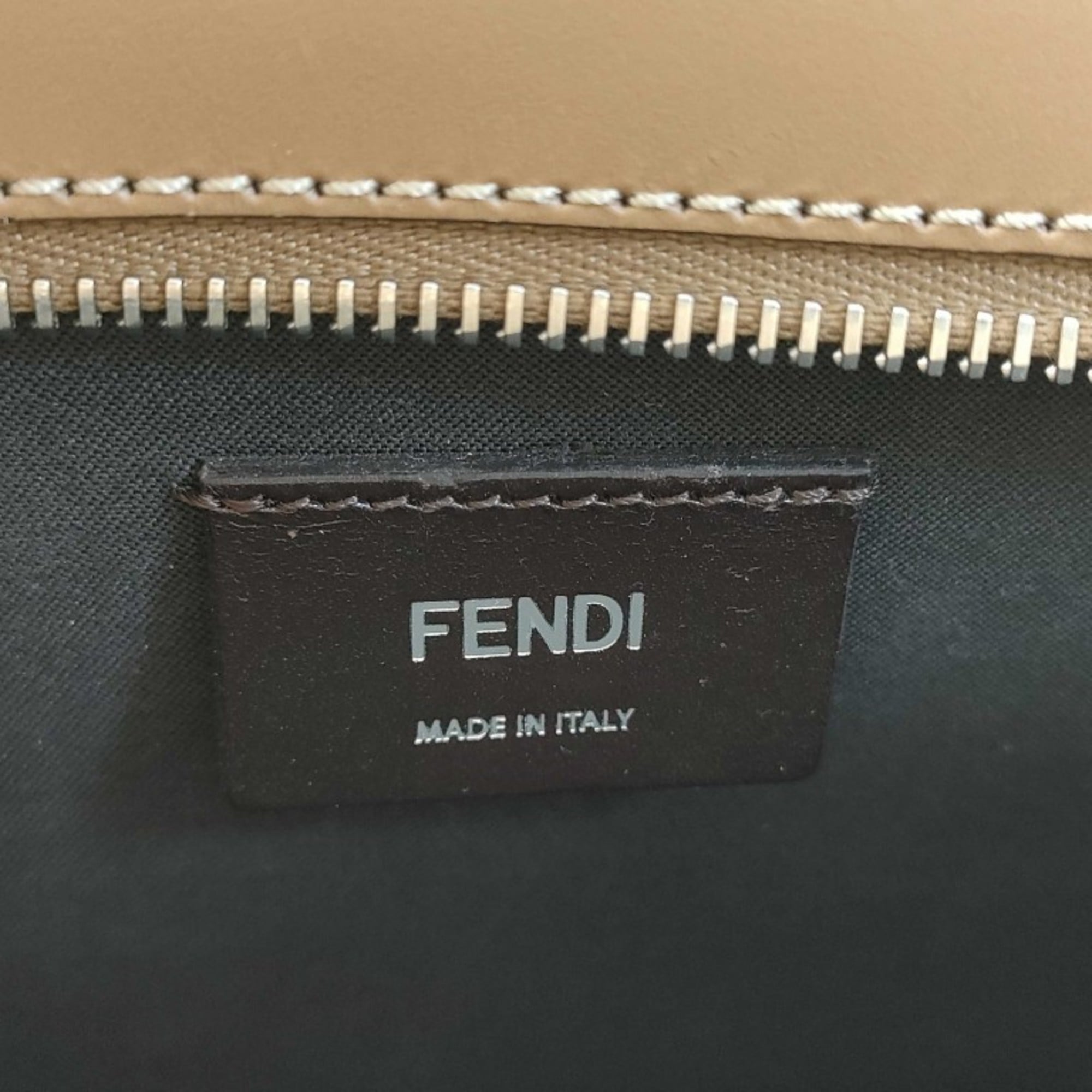 Fendi Zucca Brown Pvc Leather Clutch Bag Handbag (Pre-Owned)