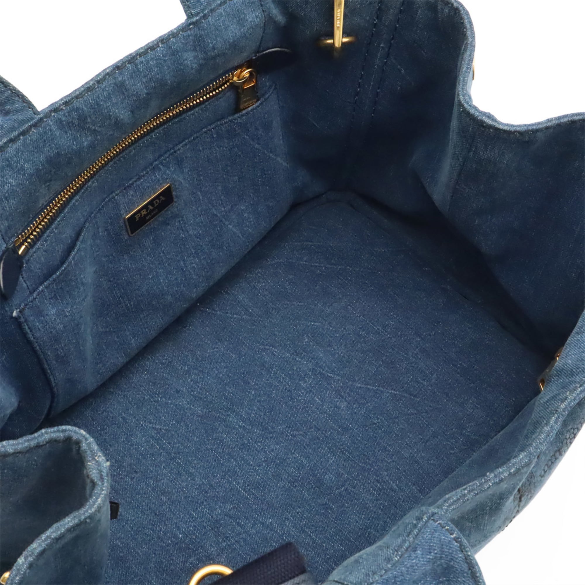 Prada Blue Denim Handbag Shoulder Bag Tote Bag (Pre-Owned)