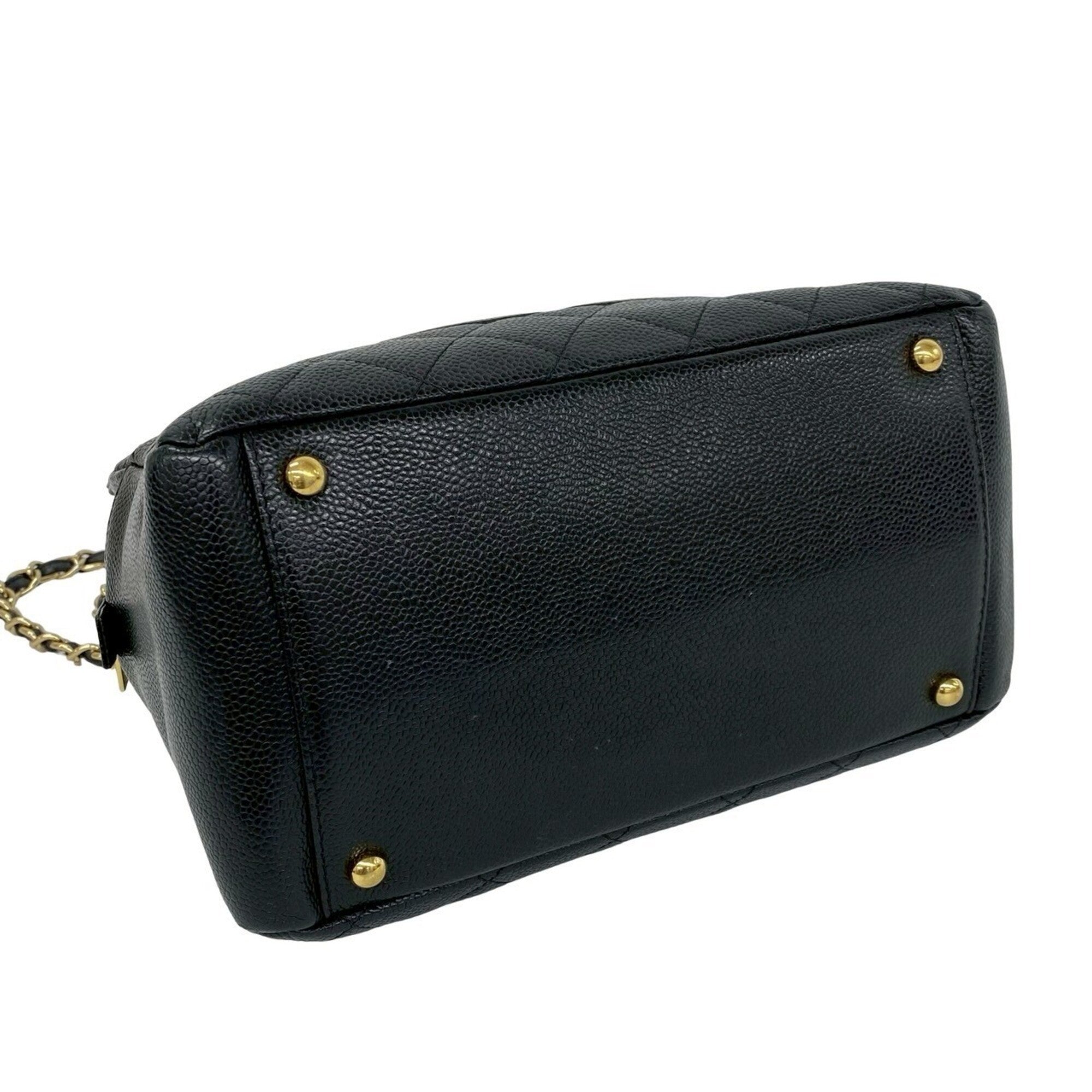 Chanel Black Grained Calfskin Shoulder Bag Tote Bag (Pre-Owned)