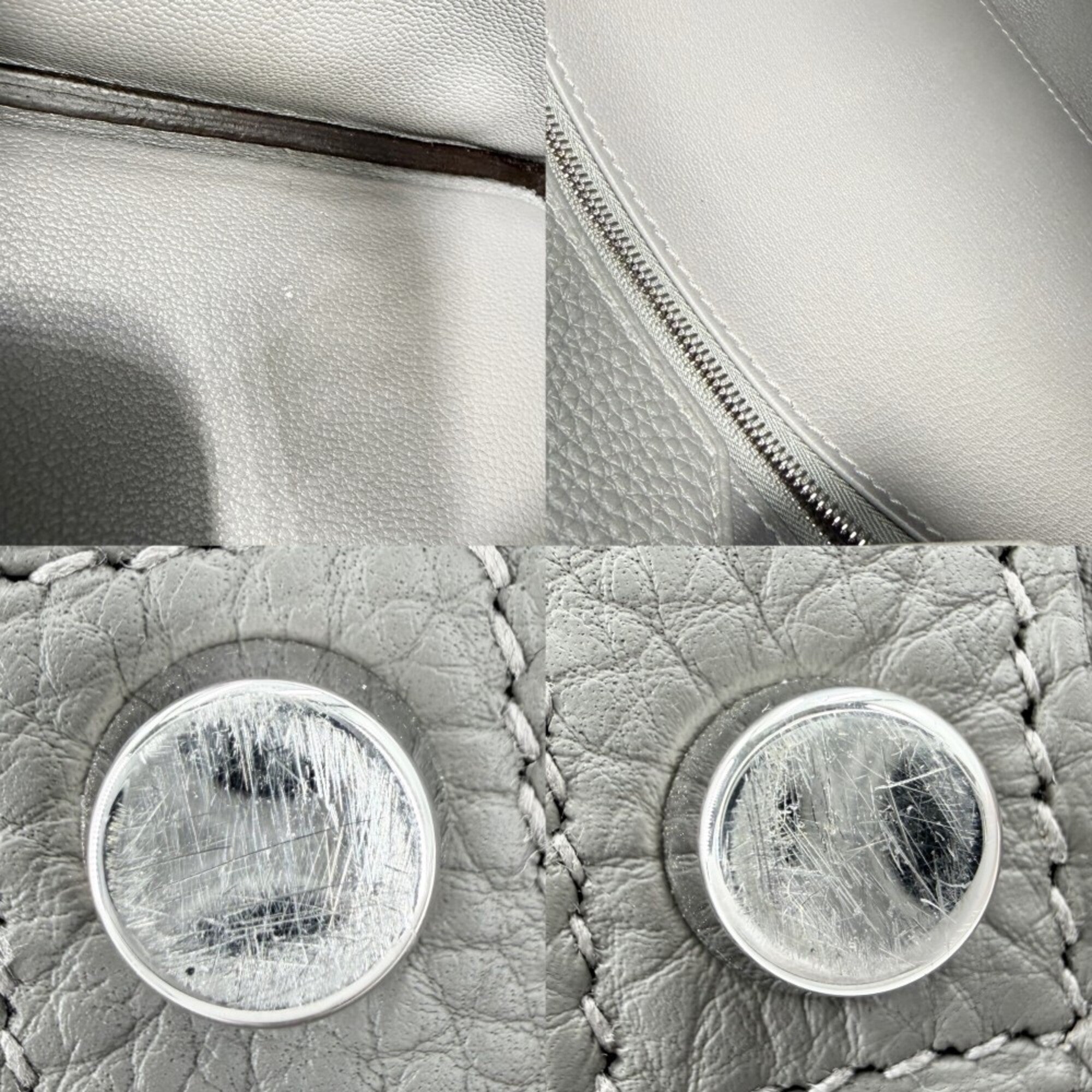 Hermes Gray Togo Leather Handbag (Pre-Owned)