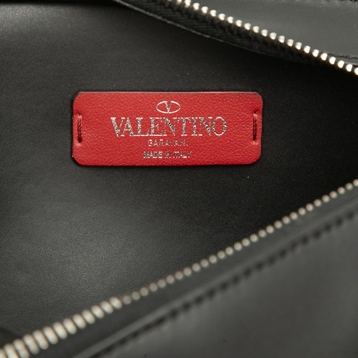 Valentino Black Leather Fanny Pack Sling Bag (Pre-Owned)