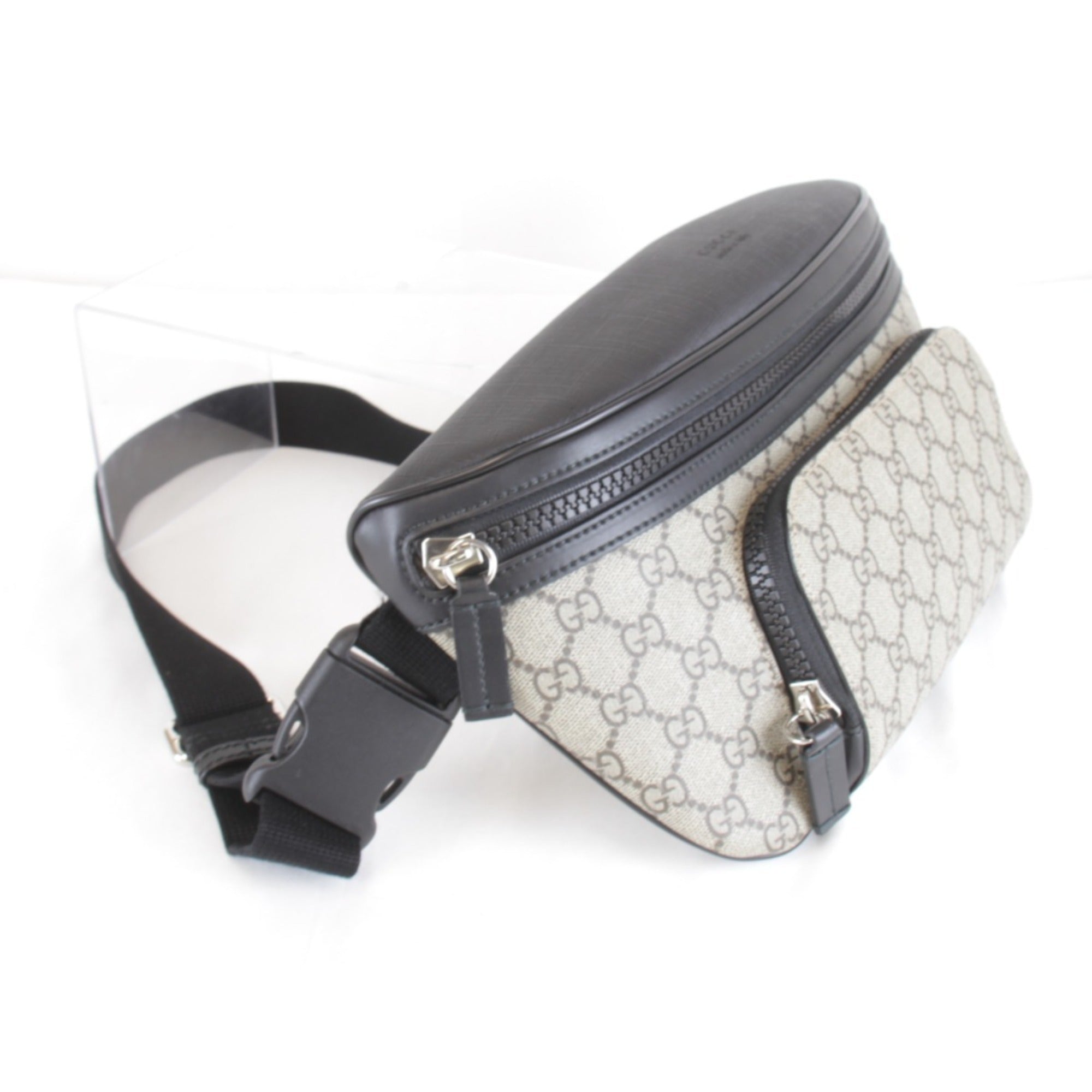 Gucci Gray Gg Supreme Canvas Sling Bag (Pre-Owned)