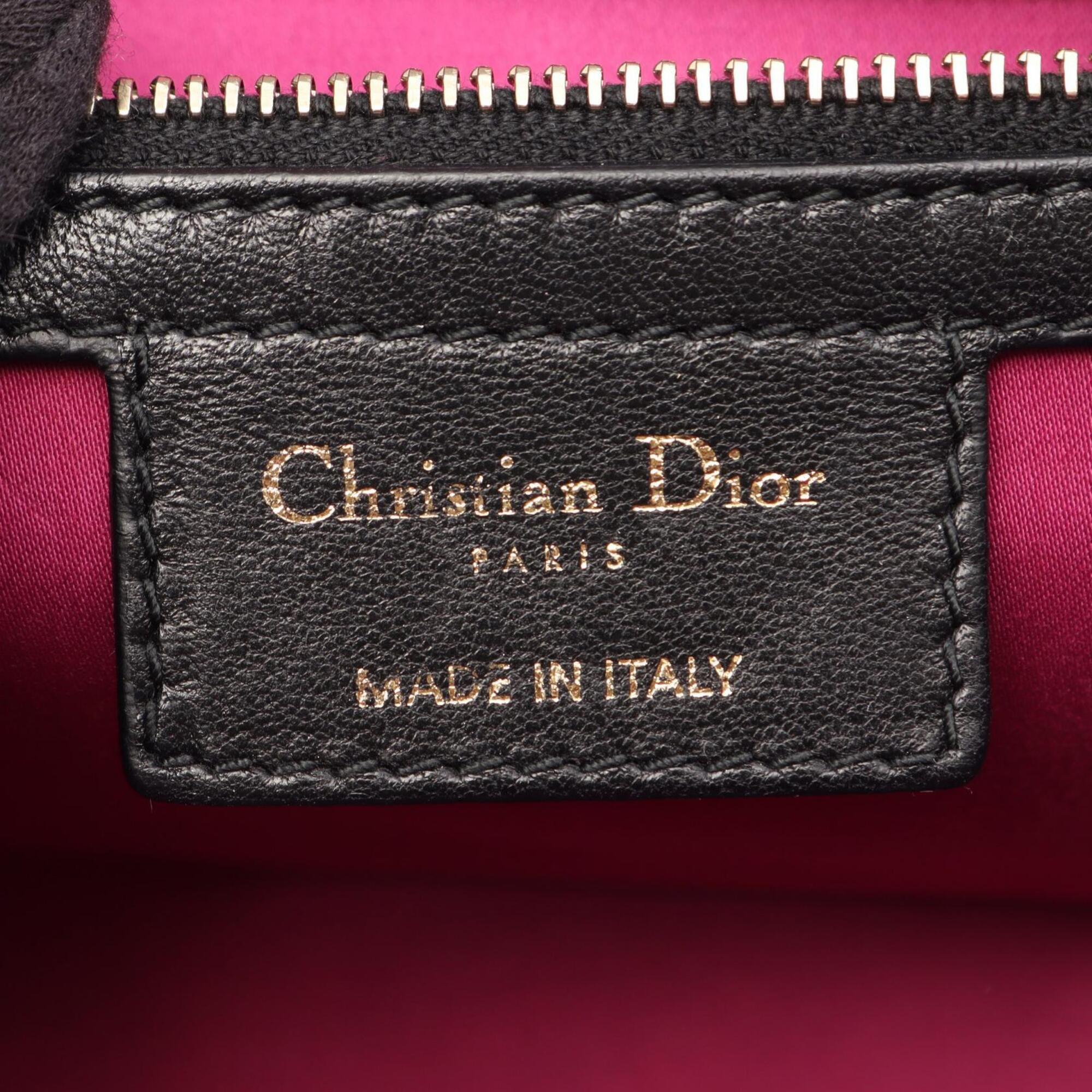 Christian Dior Black Leather Handbag Shoulder Bag (Pre-Owned)