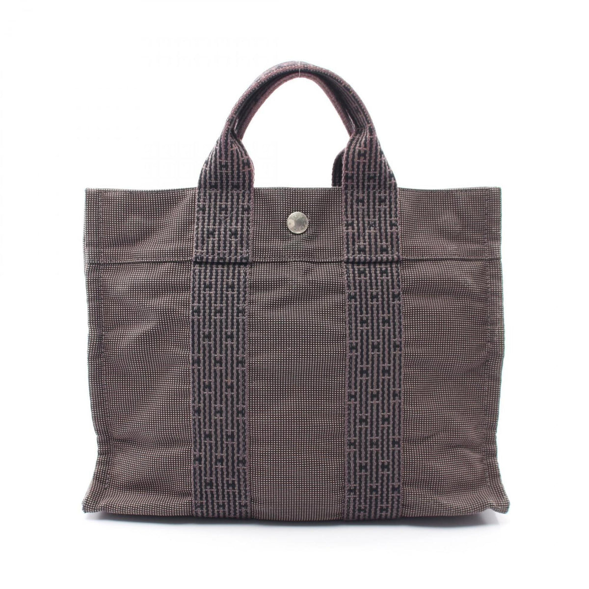 Hermes Gray Canvas Handbag Tote Bag (Pre-Owned)