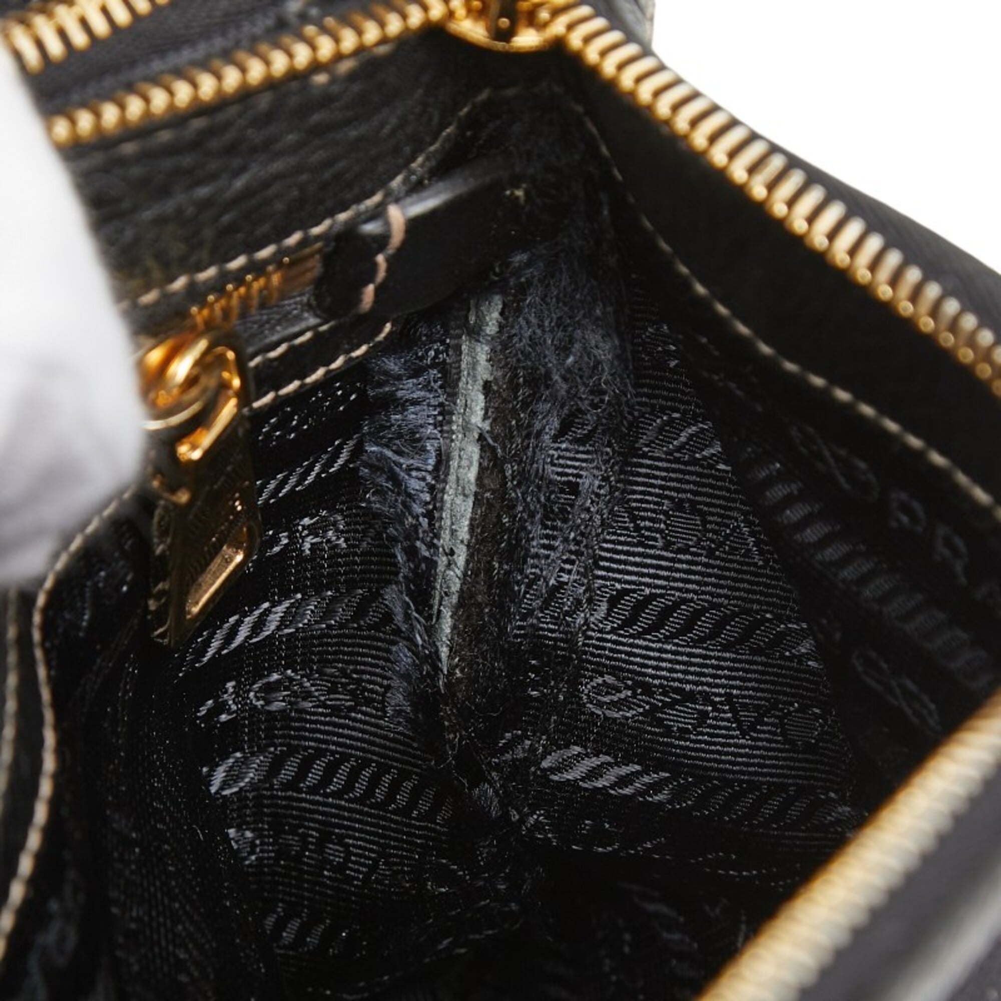 Prada Black Canvas Shoulder Bag (Pre-Owned)