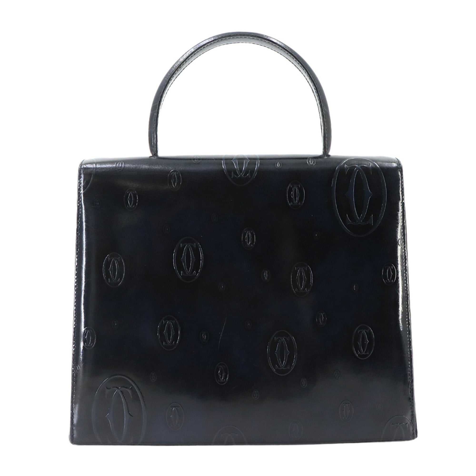 Cartier Happy Birthday Navy Patent Leather Handbag (Pre-Owned)
