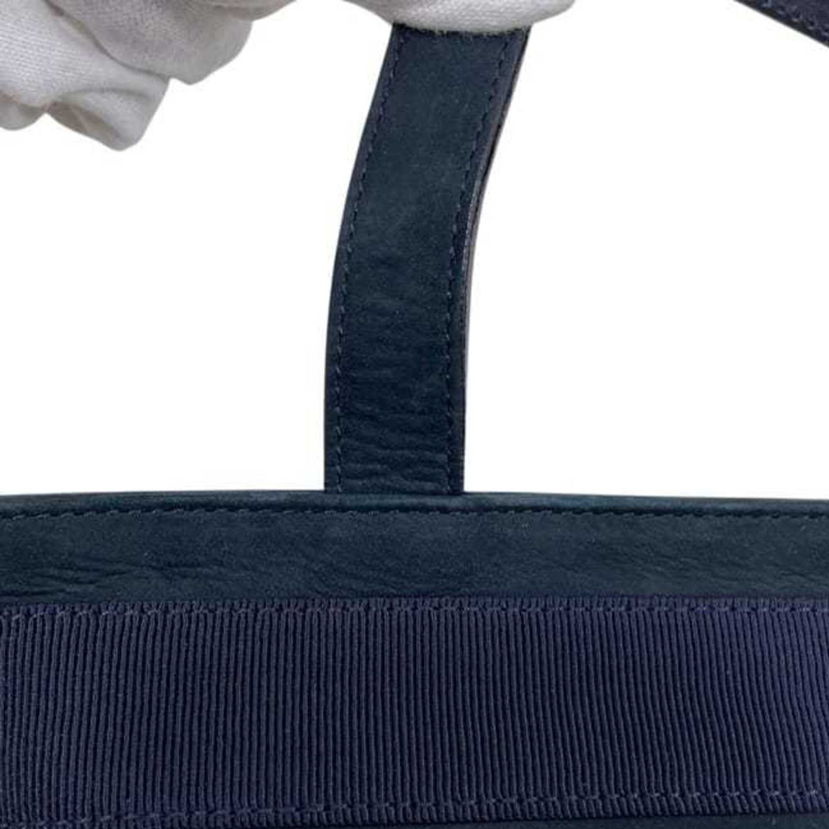 Salvatore Ferragamo Navy Suede Leather Handbag (Pre-Owned)