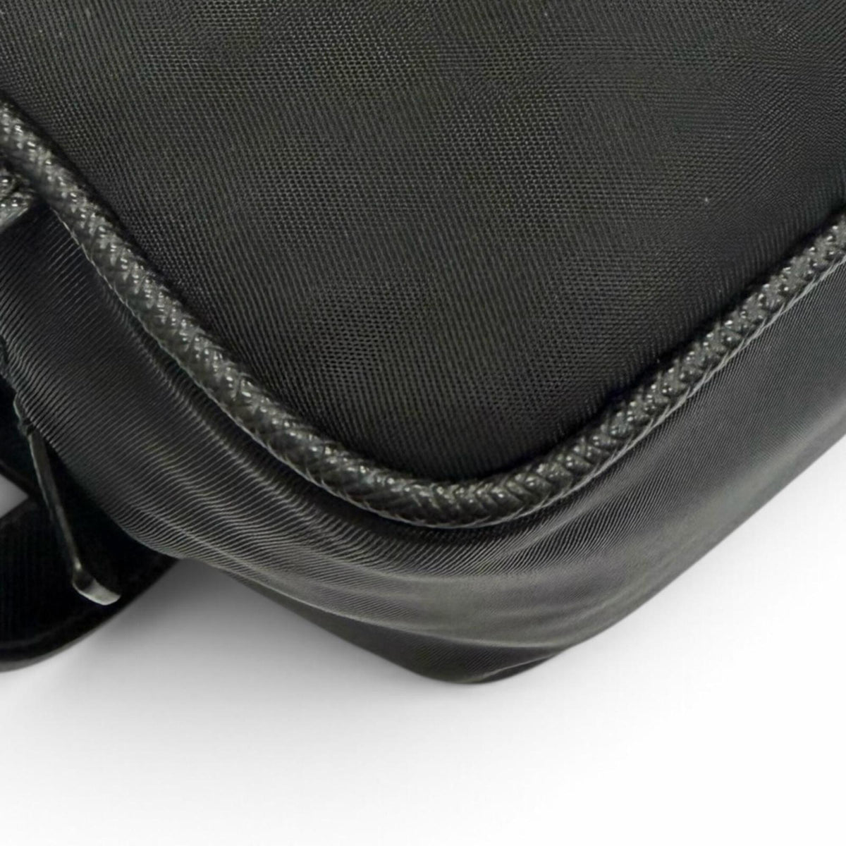Prada Black Nylon Leather Clutch Bag (Pre-Owned)