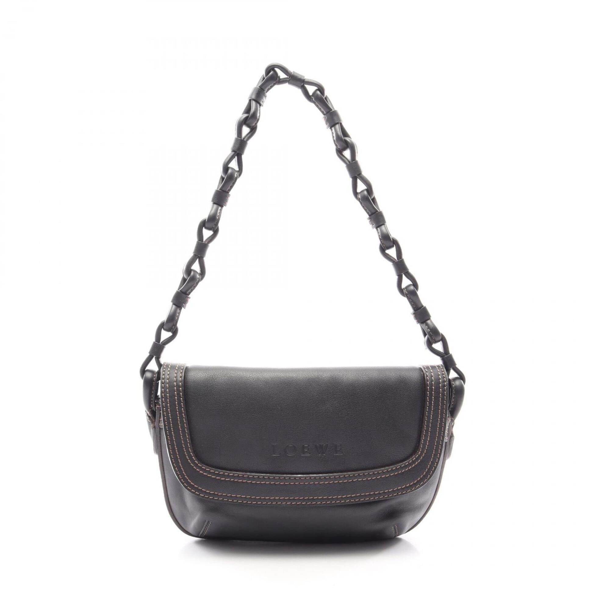 Loewe Black Leather Handbag Shoulder Bag (Pre-Owned)