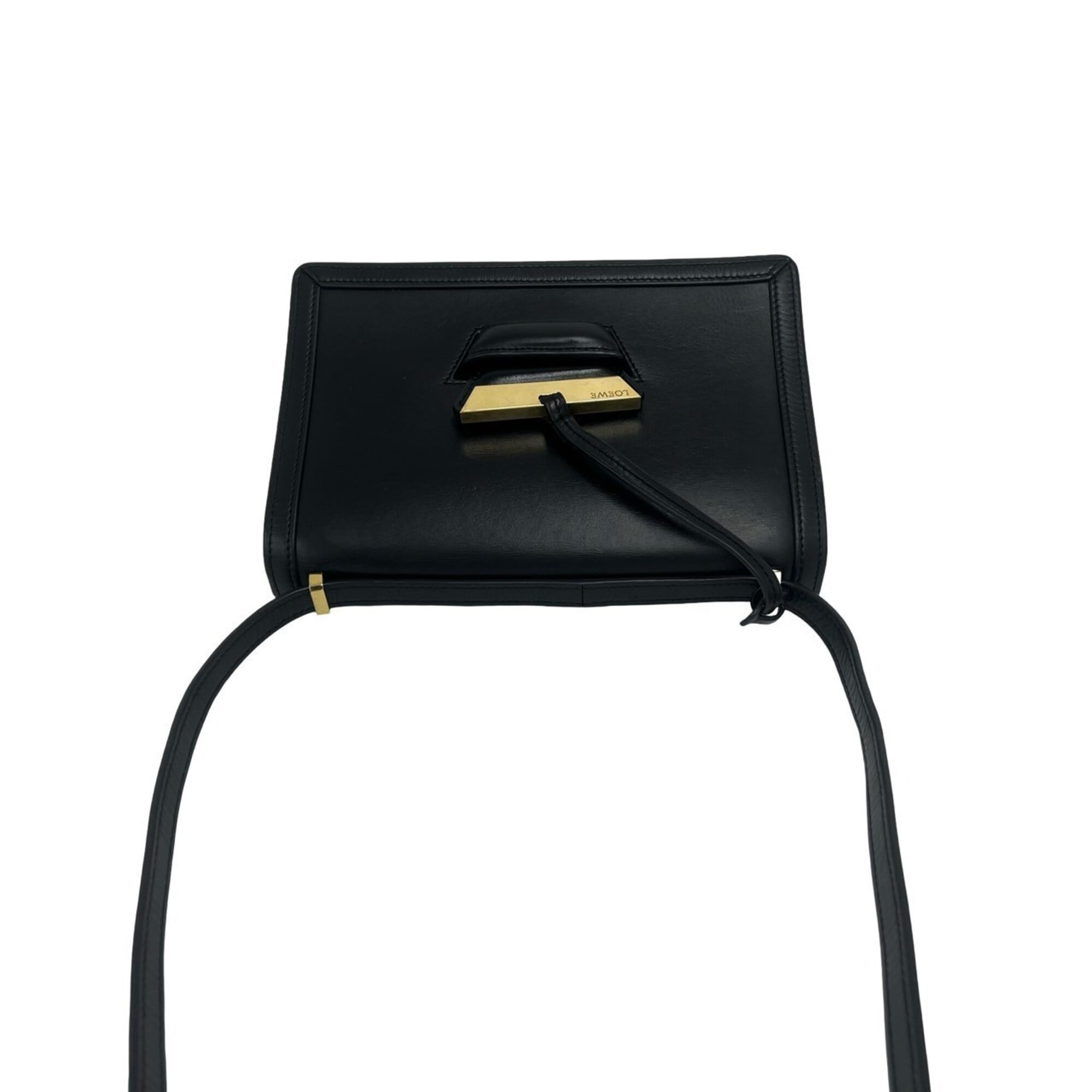 Loewe Black Leather Handbag Pochette Shoulder Bag (Pre-Owned)