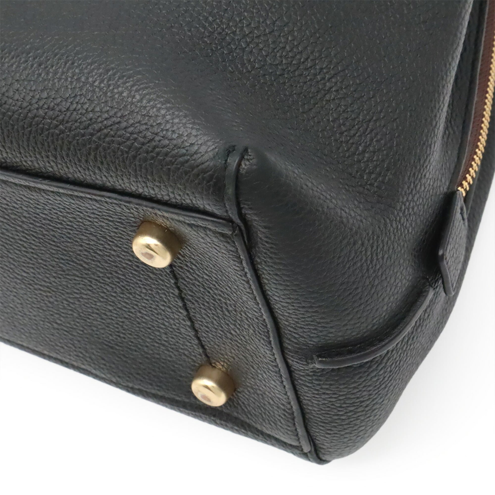 Coach Black Leather Shoulder Bag Tote Bag (Pre-Owned)