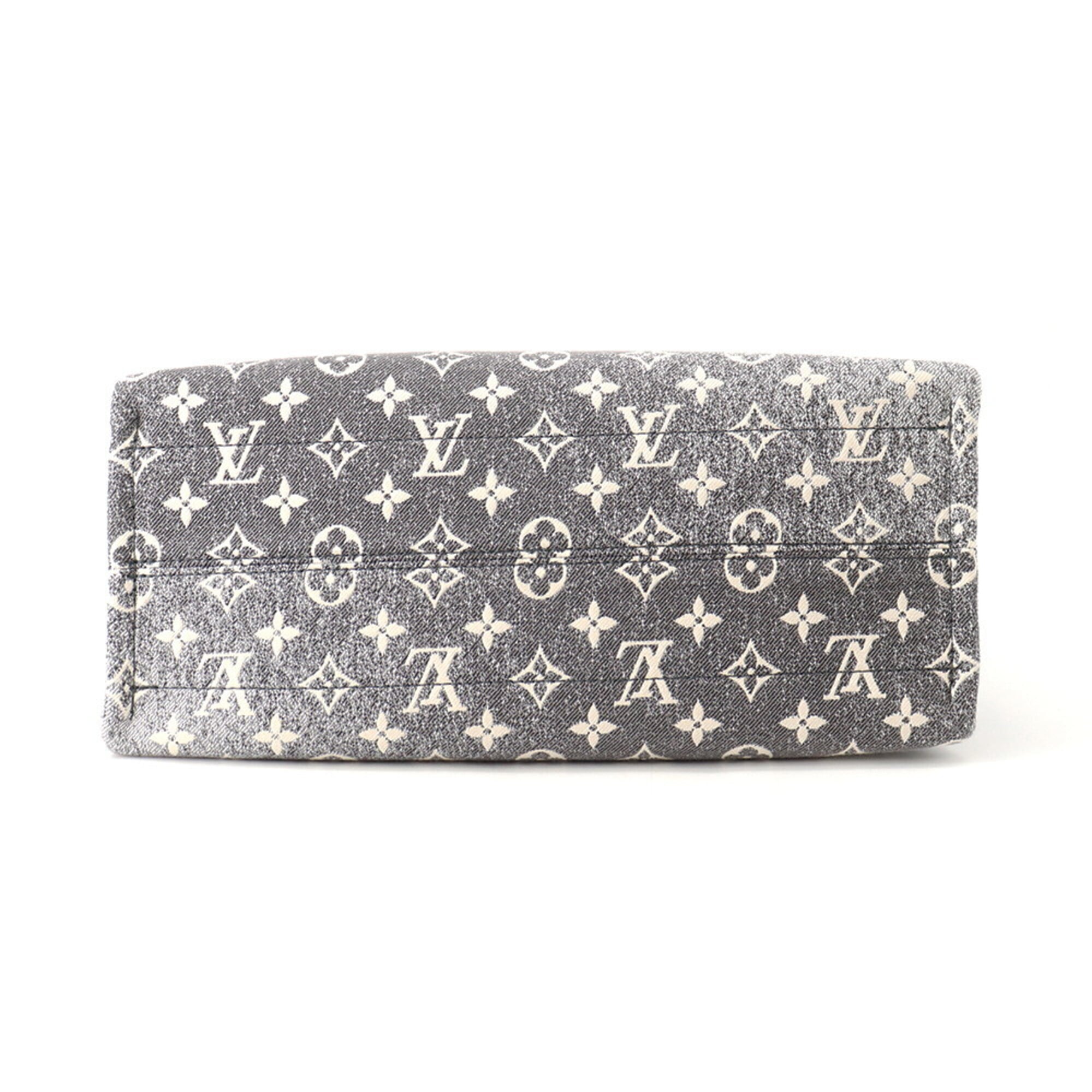 Louis Vuitton Monogram Gray Monogram Jacquard Denim Handbag Tote Bag (Pre-Owned)
