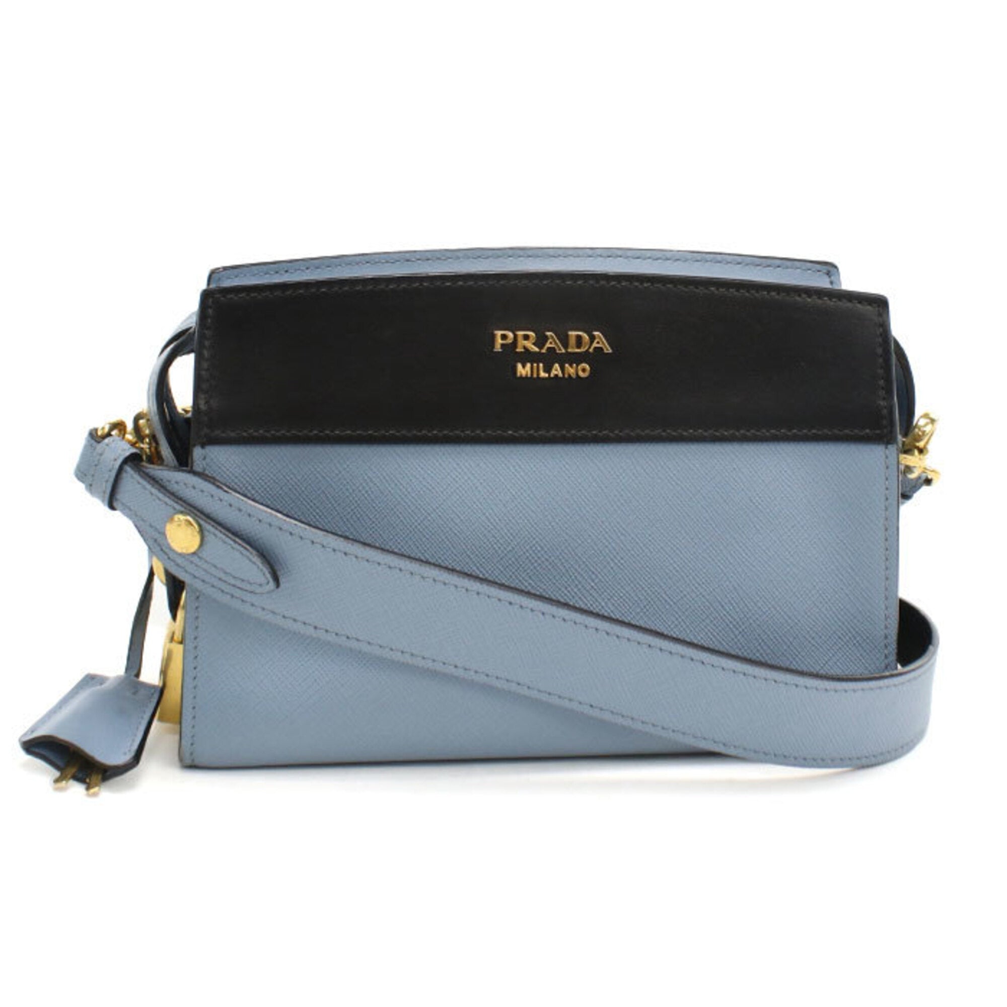 Prada Blue Leather Shoulder Bag (Pre-Owned)
