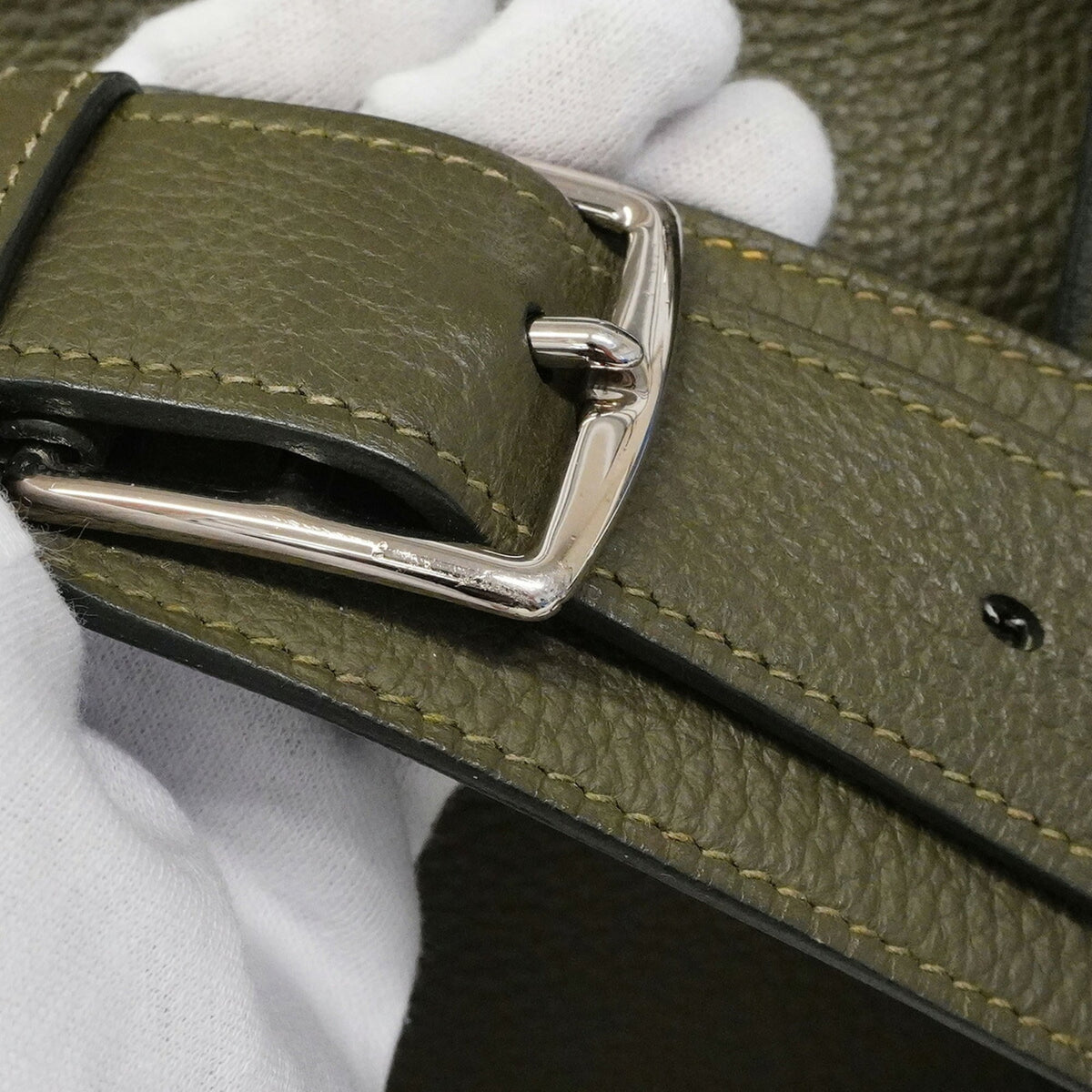 Hermes Green Taurillon Clemence Leather Shoulder Bag (Pre-Owned)