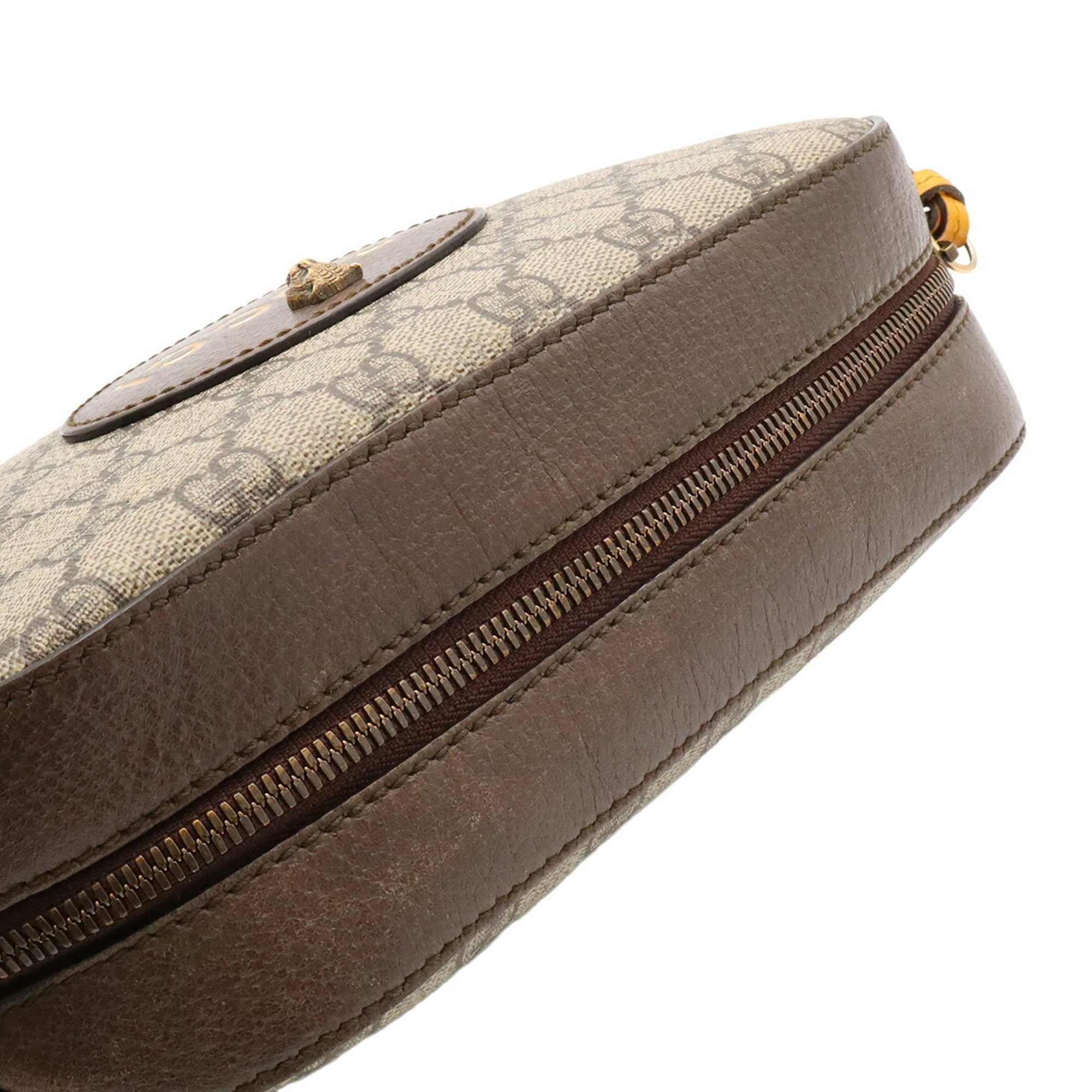 Gucci Beige Green Red Color Yellow Gg Supreme Leather Clutch Bag Handbag Shoulder Bag (Pre-Owned)