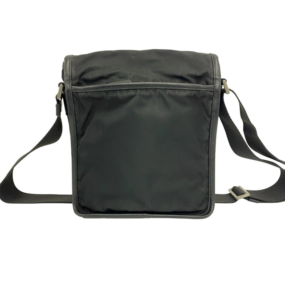 Prada Black Nylon Leather Crossbody Bag Shoulder Bag (Pre-Owned)