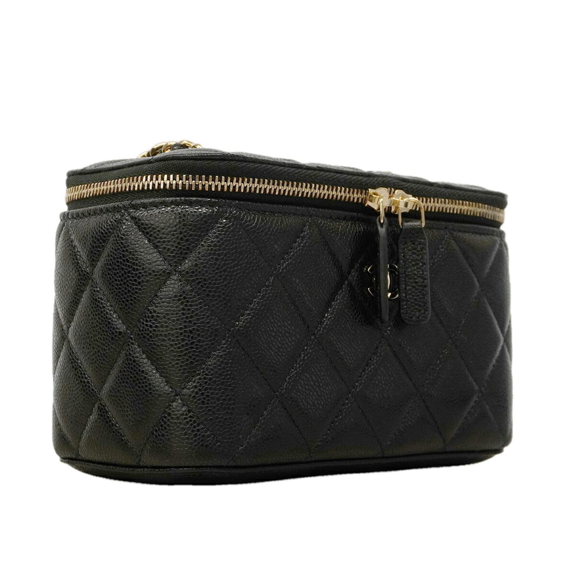 Chanel Black Grained Calfskin Shoulder Bag (Pre-Owned)