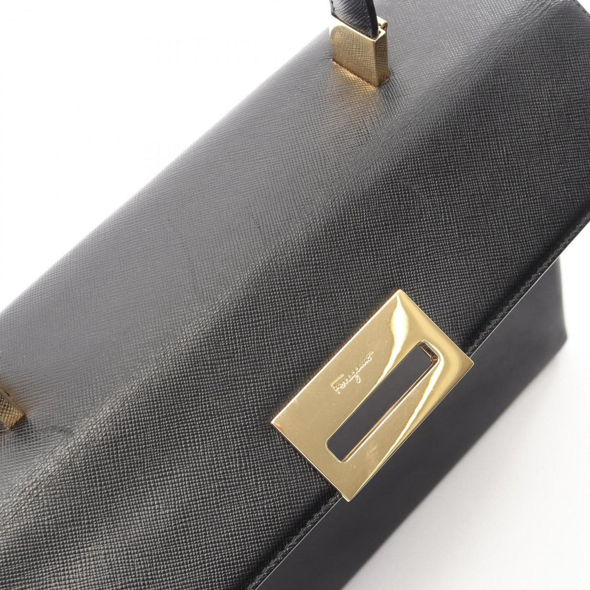 Salvatore Ferragamo Black Leather Handbag (Pre-Owned)