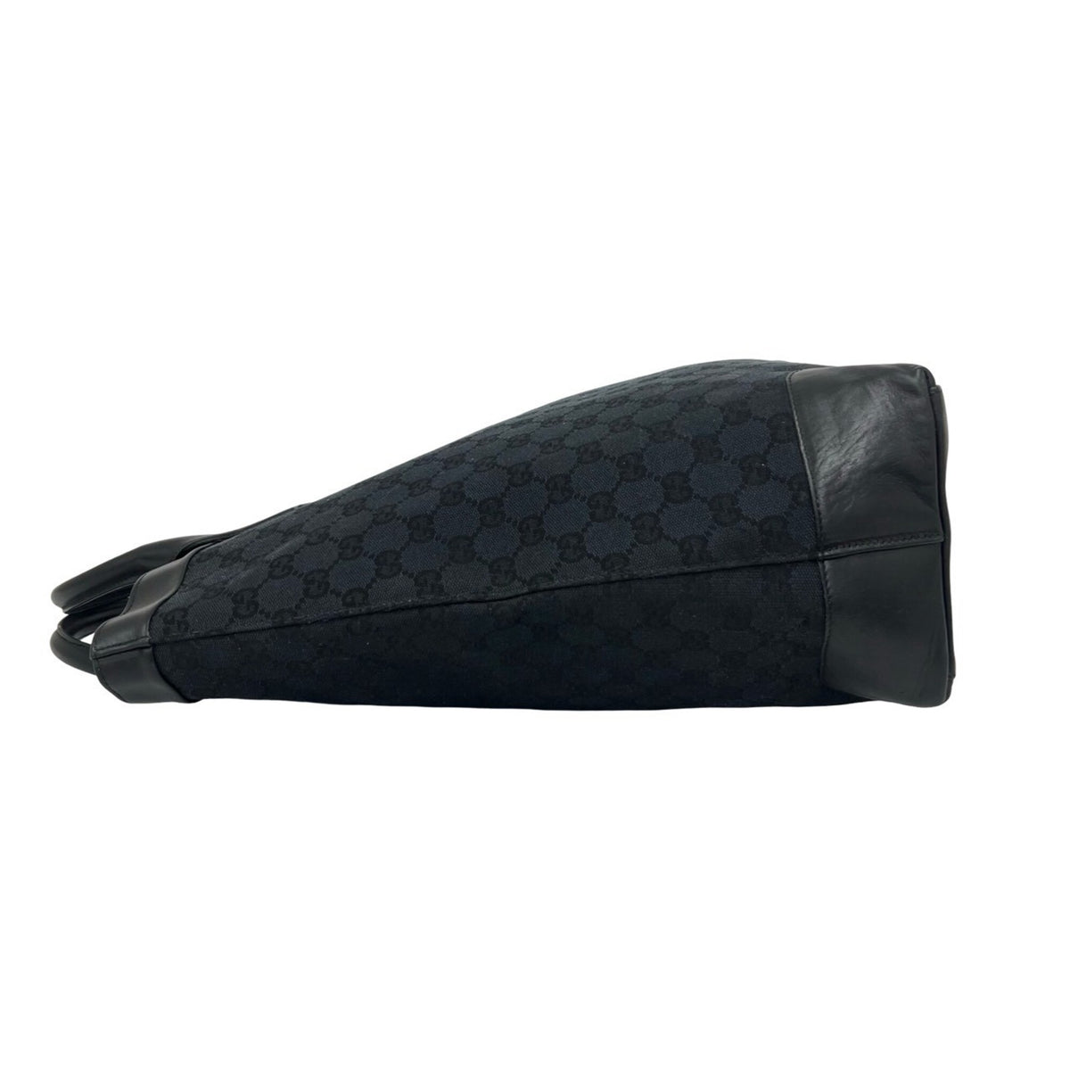 Gucci Black Canvas Leather Handbag Tote Bag (Pre-Owned)