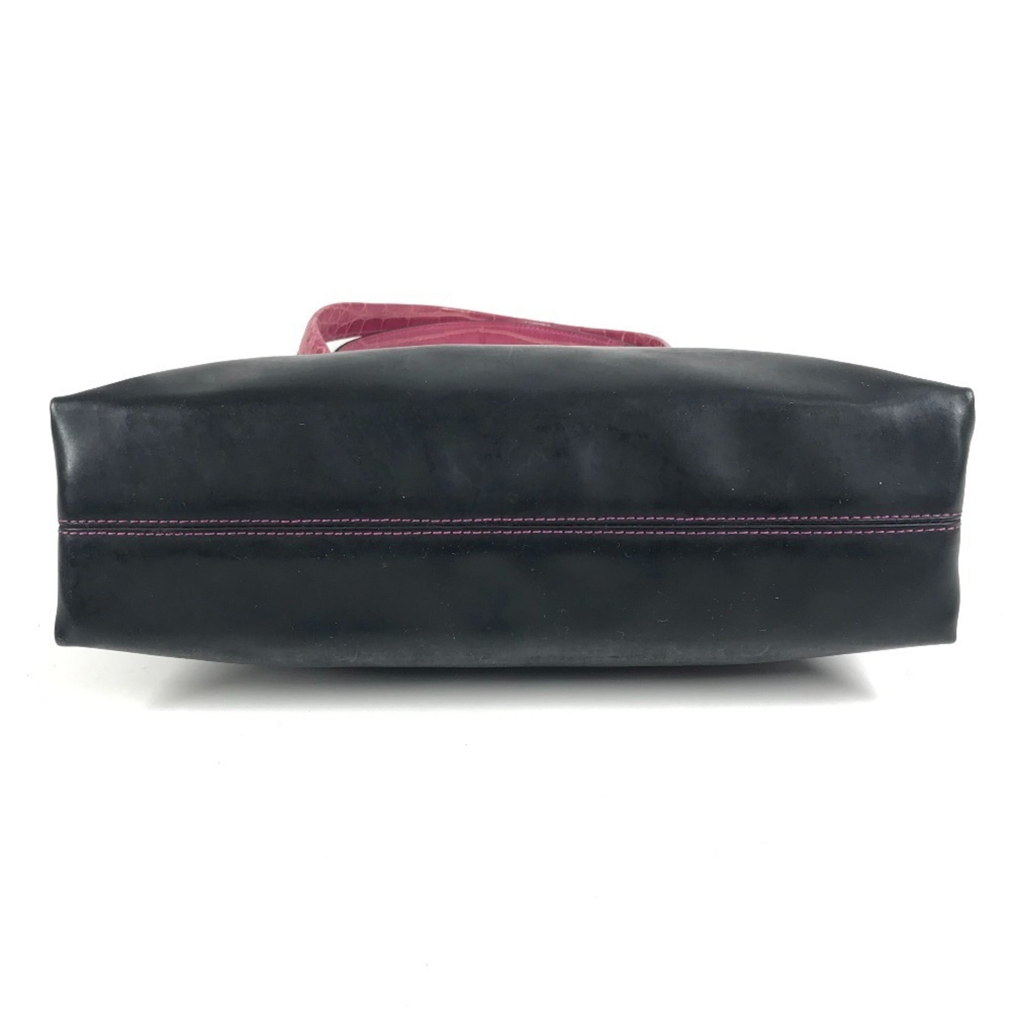 Bvlgari Black Pink Rubber Leather Handbag Shoulder Bag (Pre-Owned)