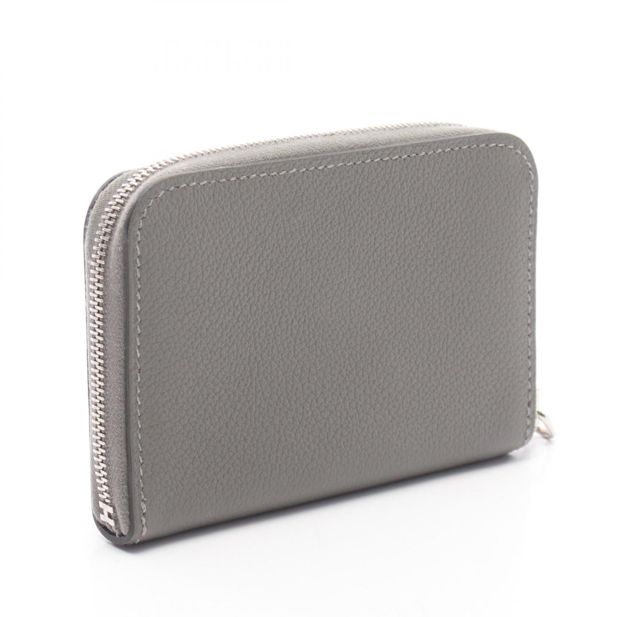 Hermes Gray Evercalf Leather Coin Purse/Coin Case (Pre-Owned)