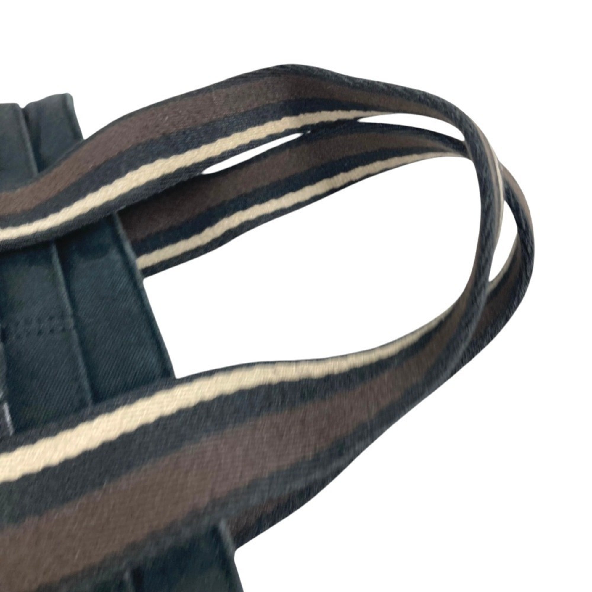 Hermes Black Canvas Handbag Tote Bag (Pre-Owned)