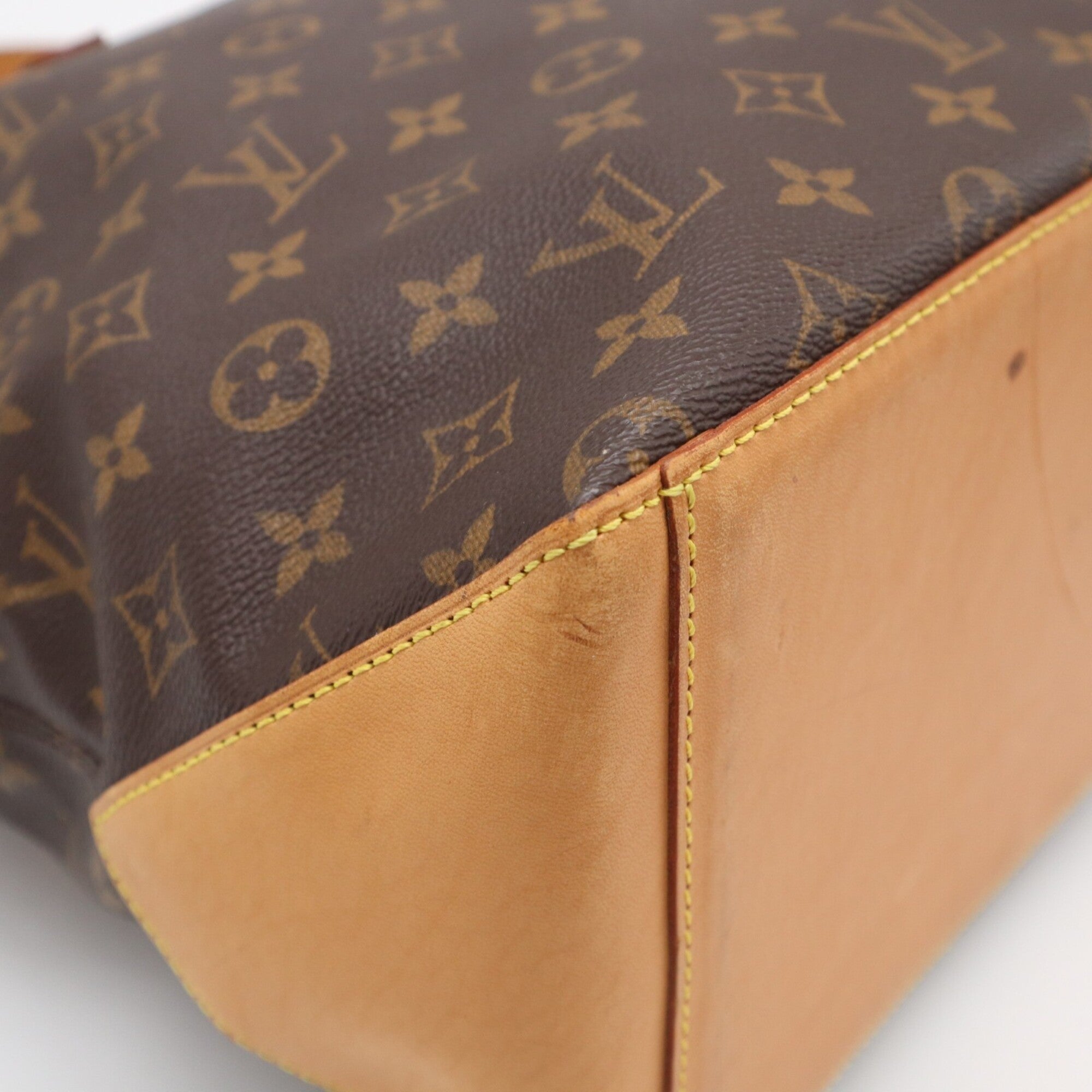 Louis Vuitton Beige Brown Coated Canvas Leather Handbag (Pre-Owned)