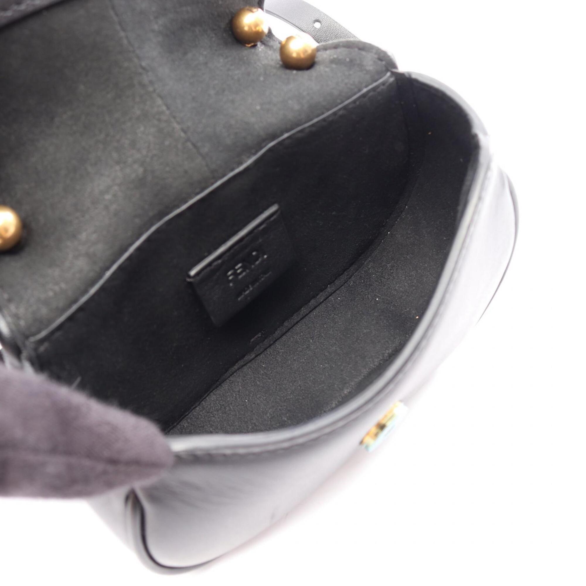 Fendi Black Leather Handbag Shoulder Bag (Pre-Owned)