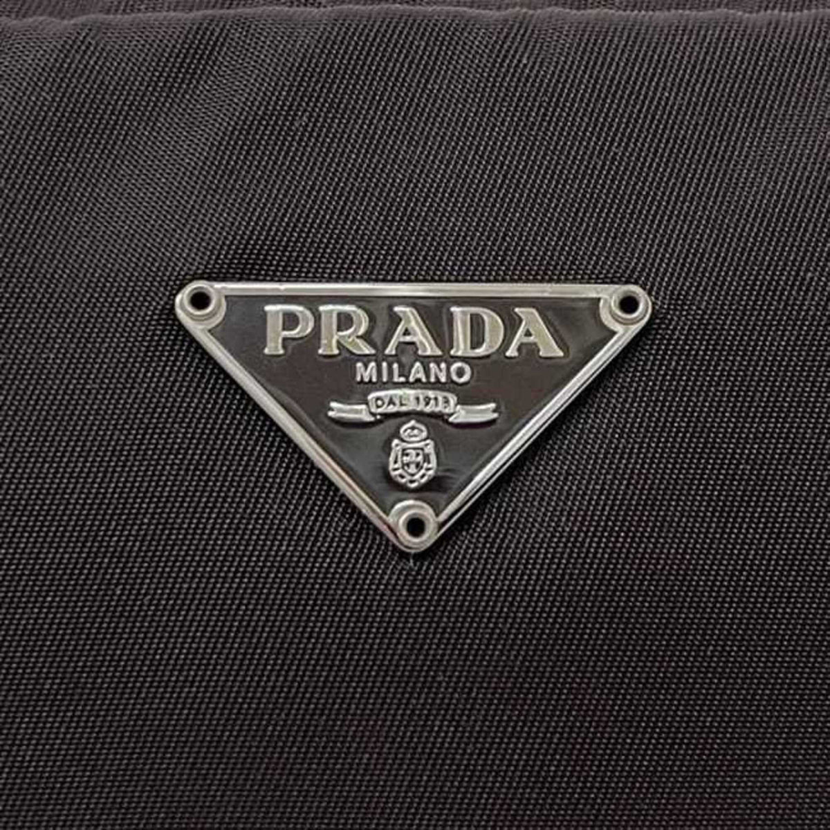 Prada Brown Dark Brown Nylon Pouch (Pre-Owned)