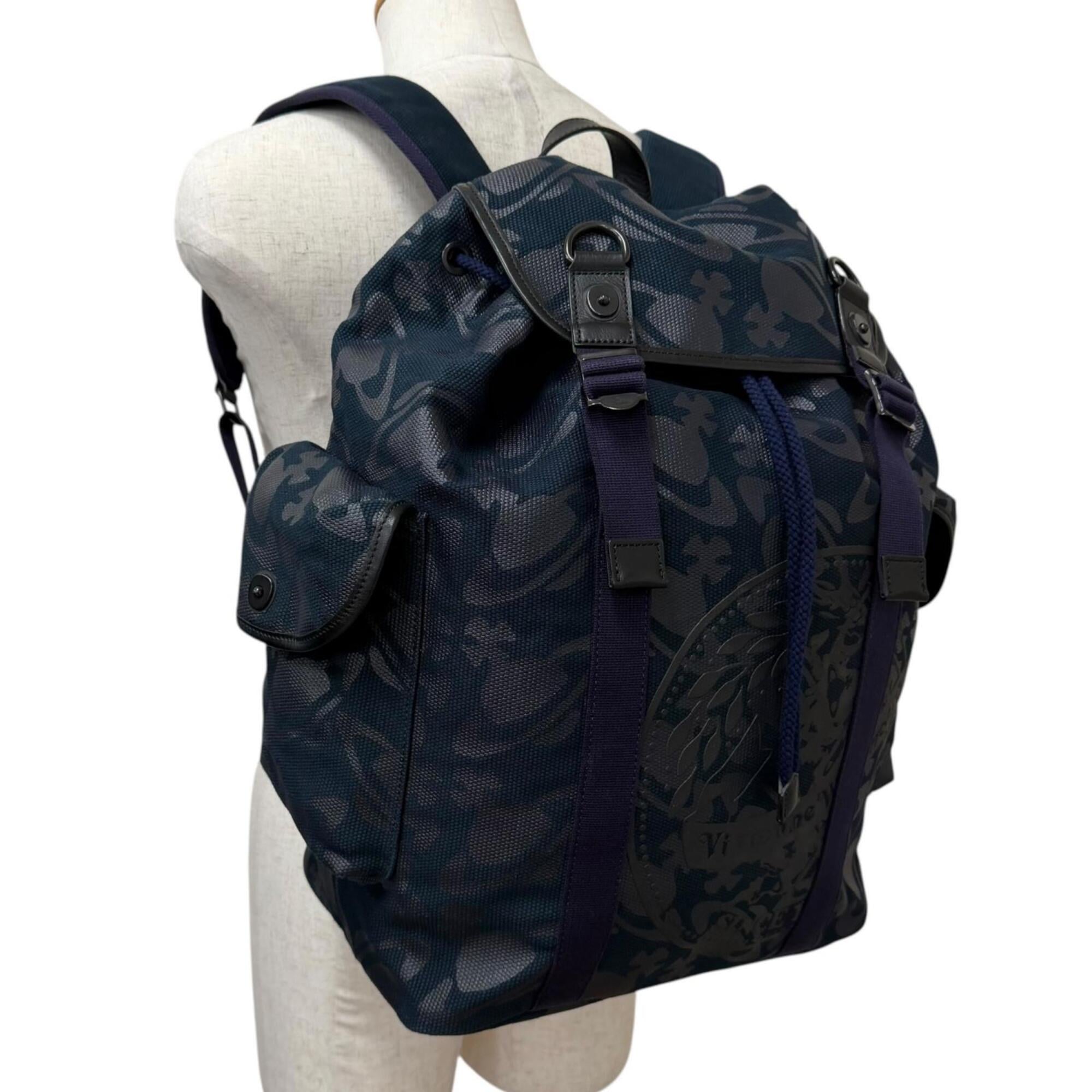 Vivienne Westwood Navy Canvas Leather Backpack (Pre-Owned)