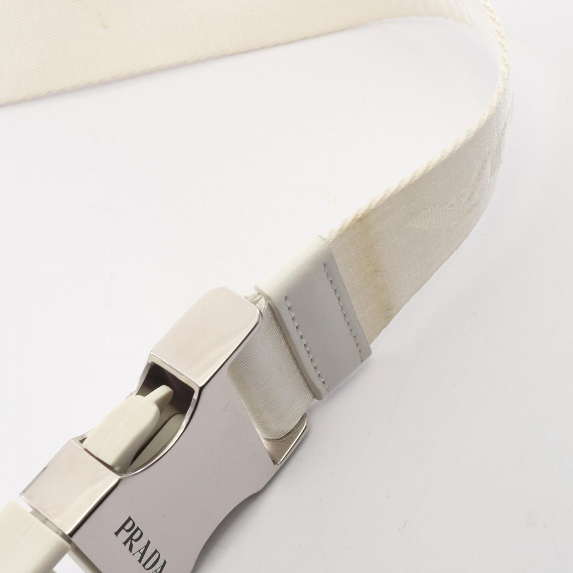 Prada White Nylon Leather Fanny Pack Handbag (Pre-Owned)