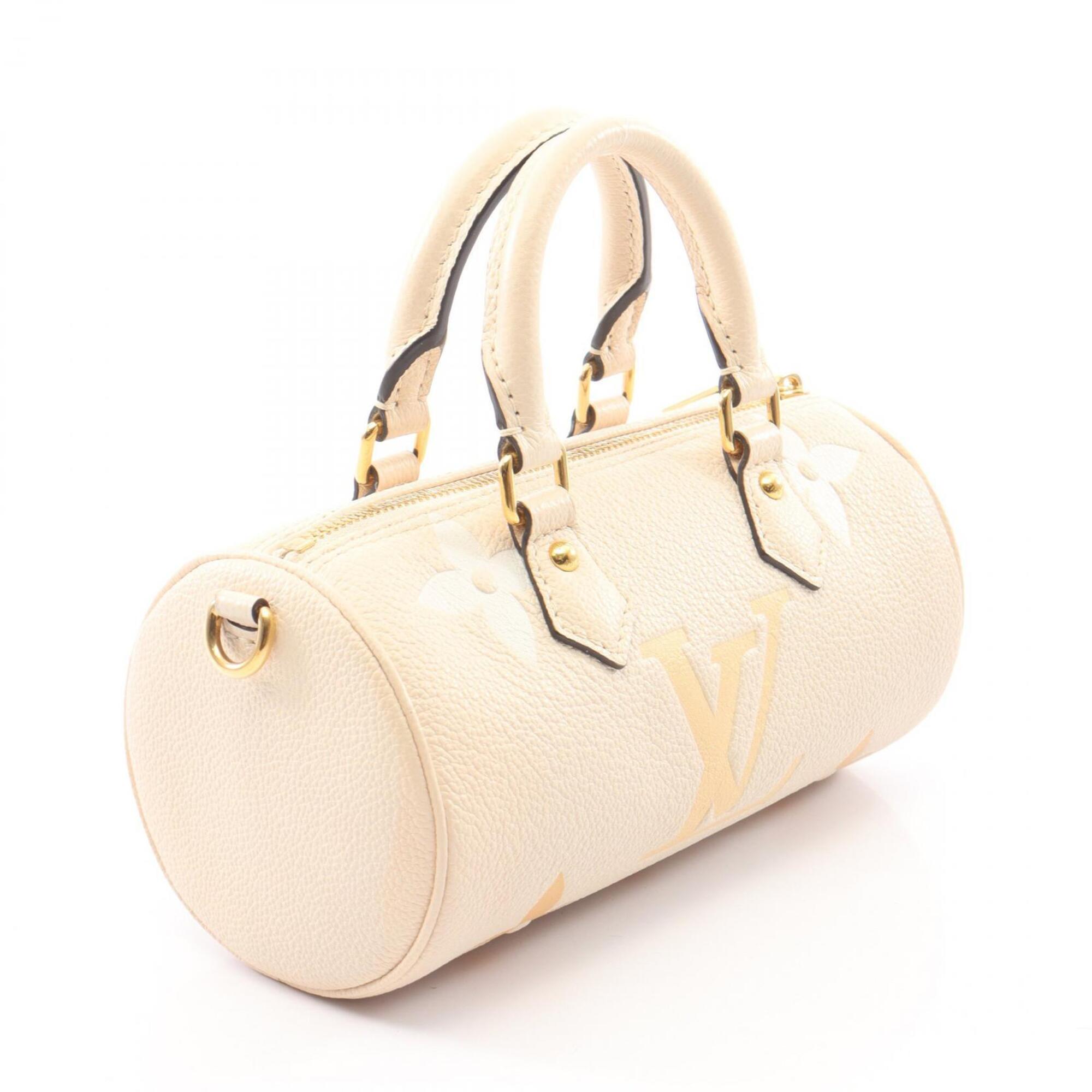 Louis Vuitton Beige Ivory Monogram Leather Handbag Pouch (Pre-Owned)