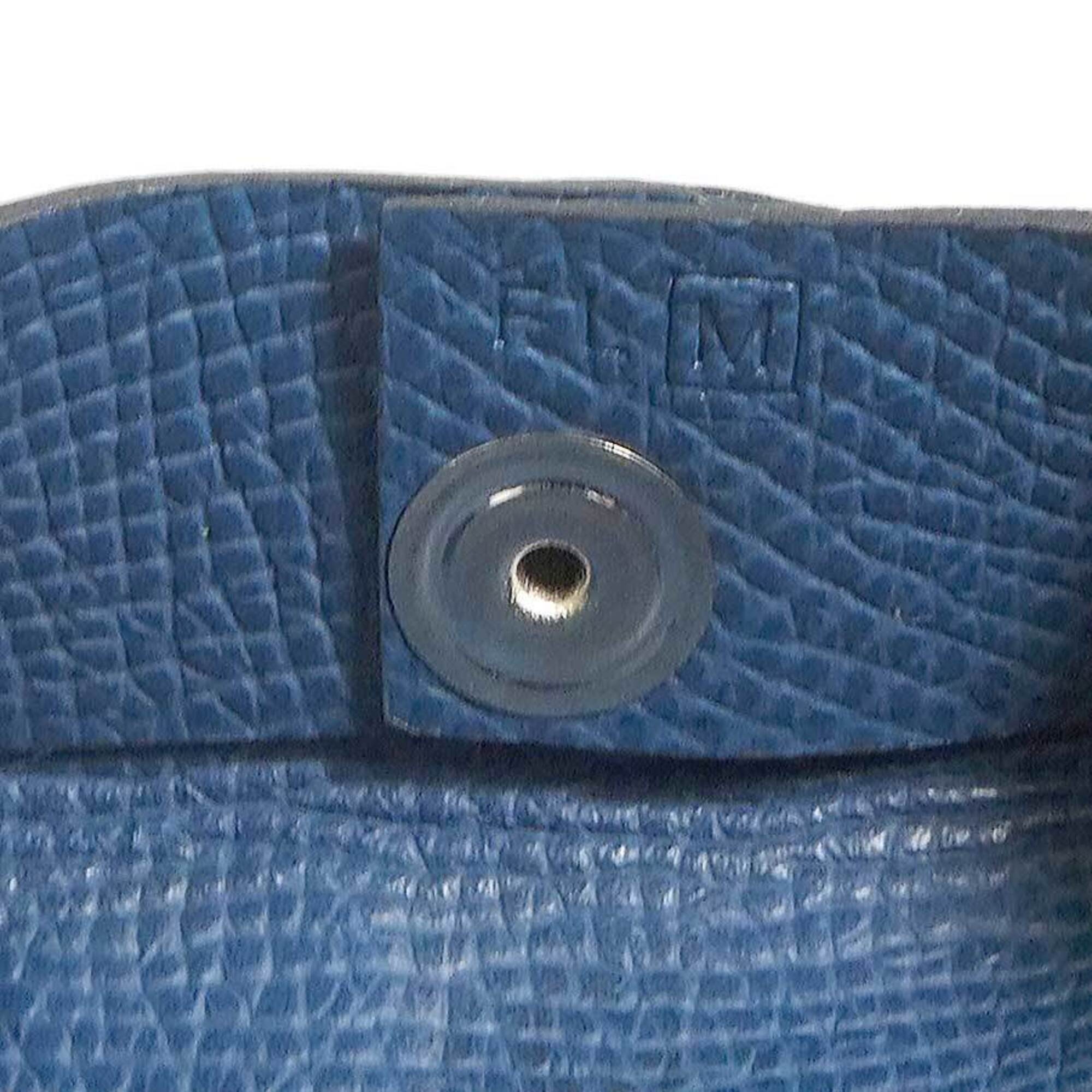 Hermes Navy Leather Coin Purse/Coin Case (Pre-Owned)