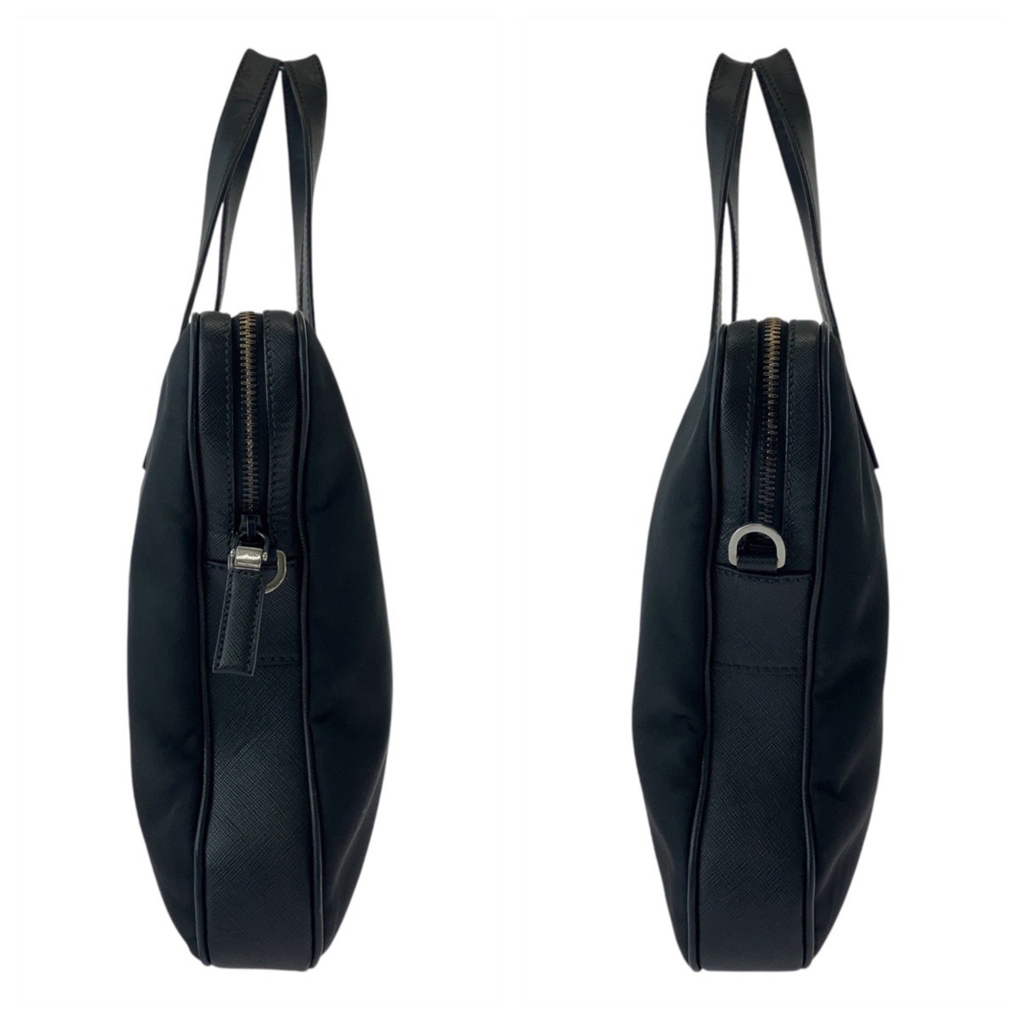Prada Black Nylon Leather Briefcase (Pre-Owned)