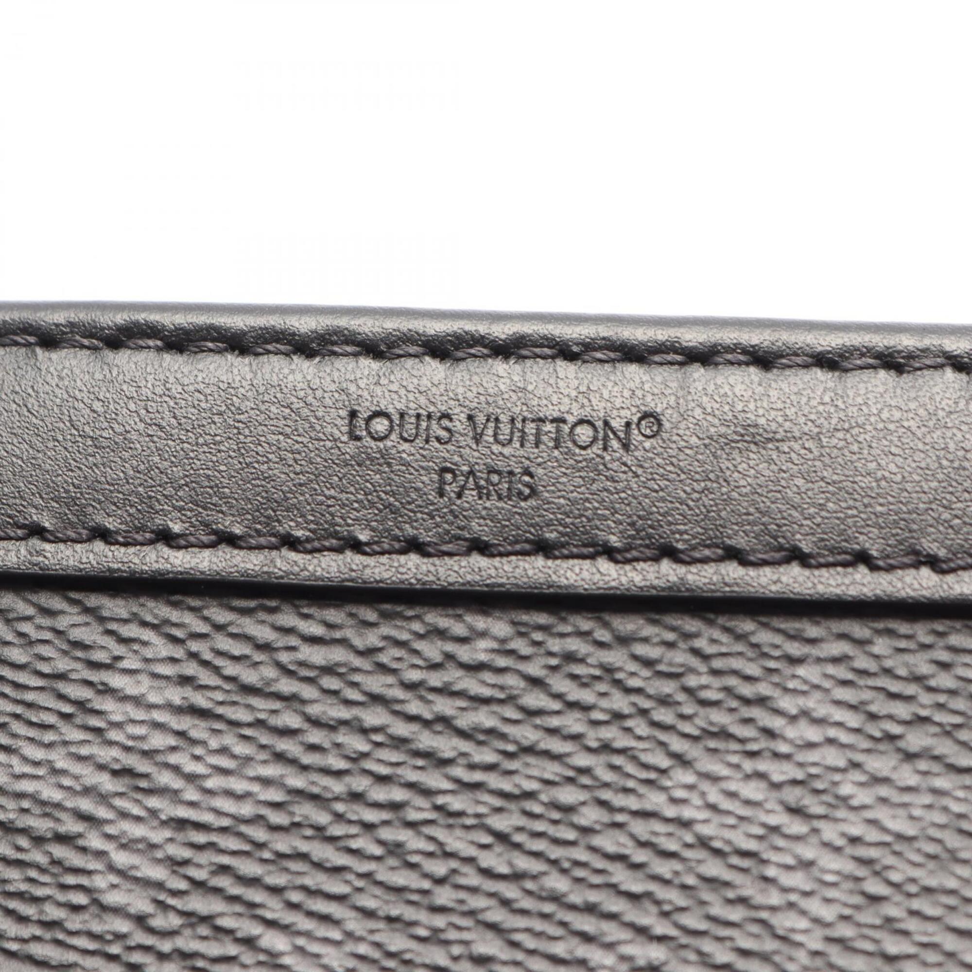 Louis Vuitton Black Gray Coated Canvas Handbag Shoulder Bag (Pre-Owned)