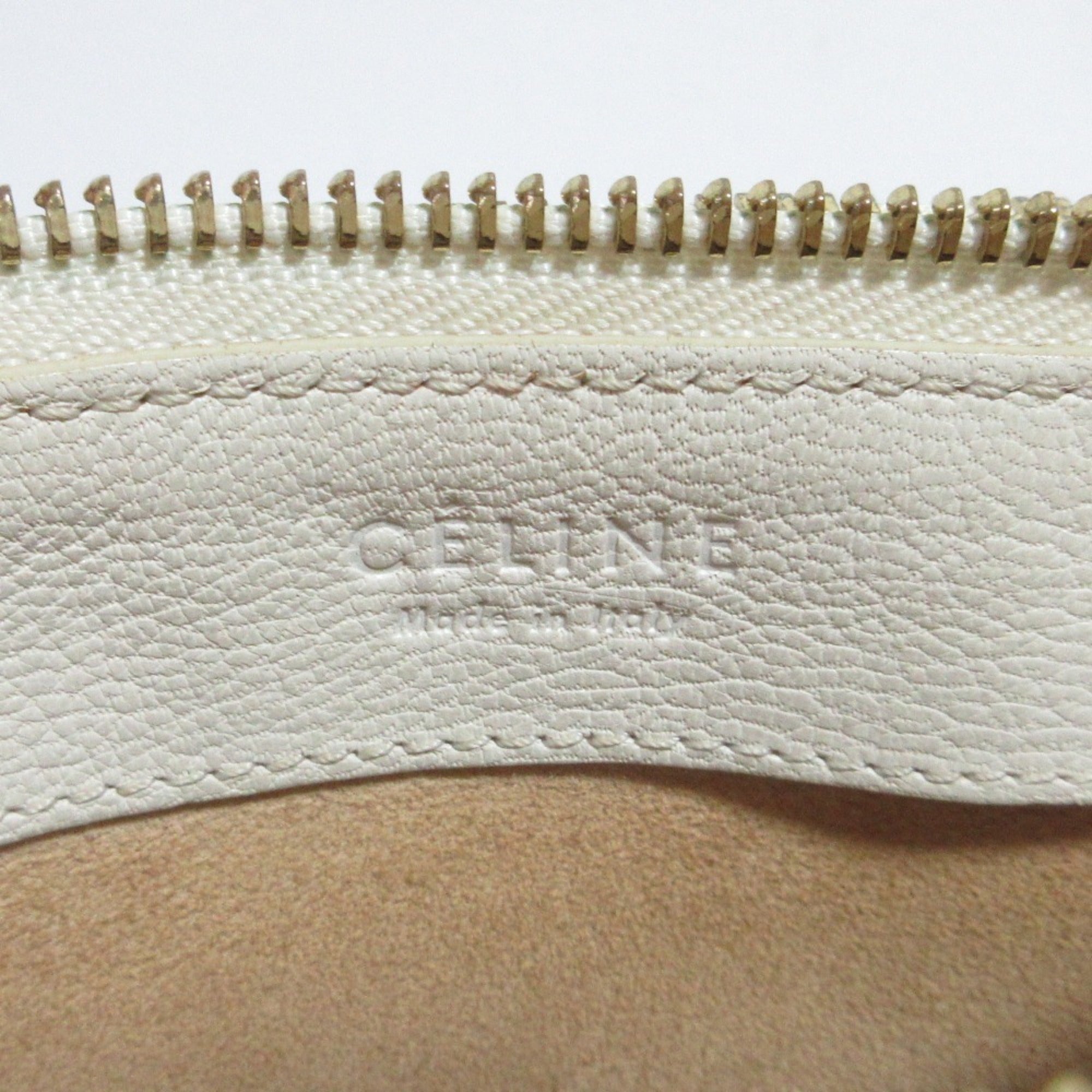 Celine Off-White White Leather Shoulder Bag (Pre-Owned)