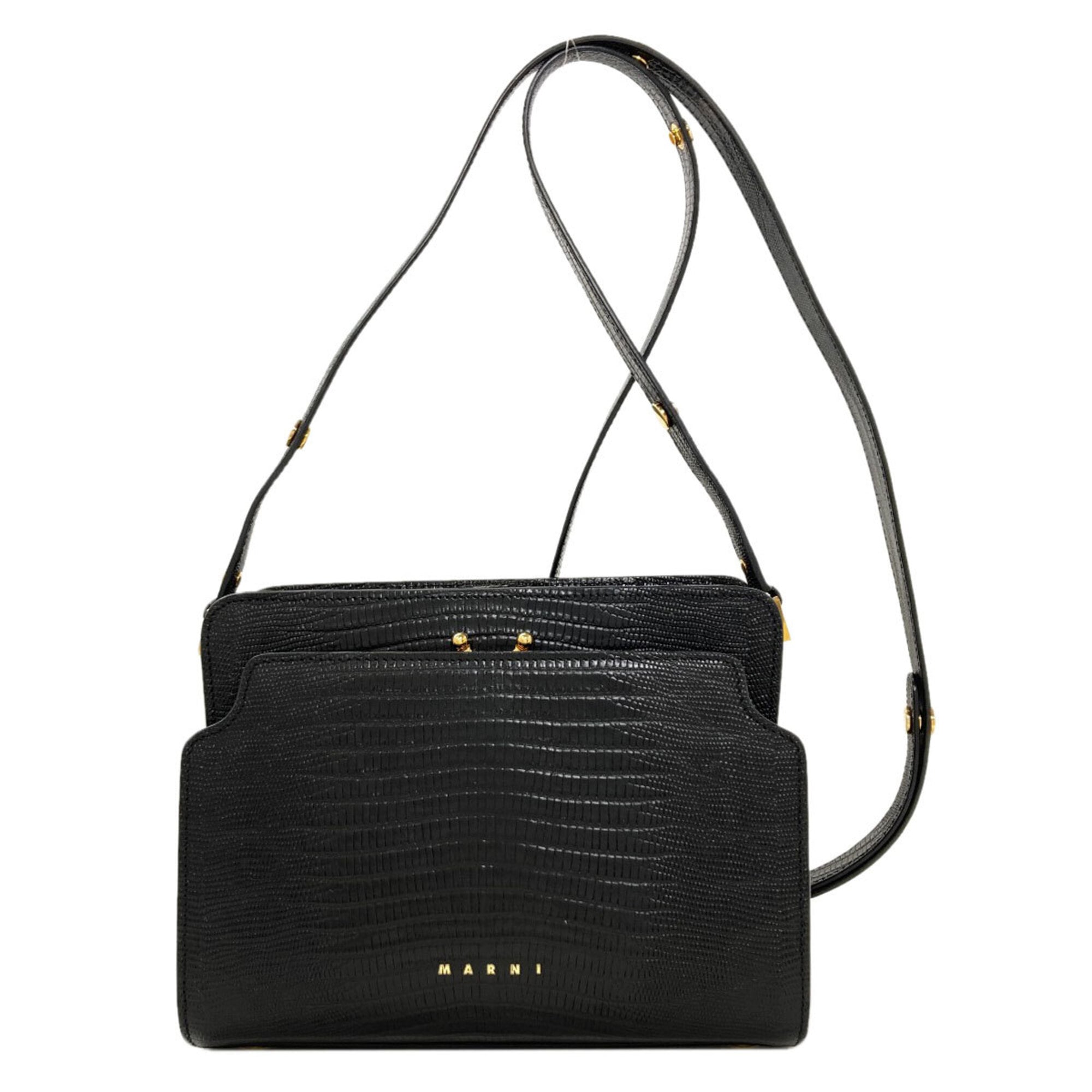 Marni Black Leather Shoulder Bag (Pre-Owned)