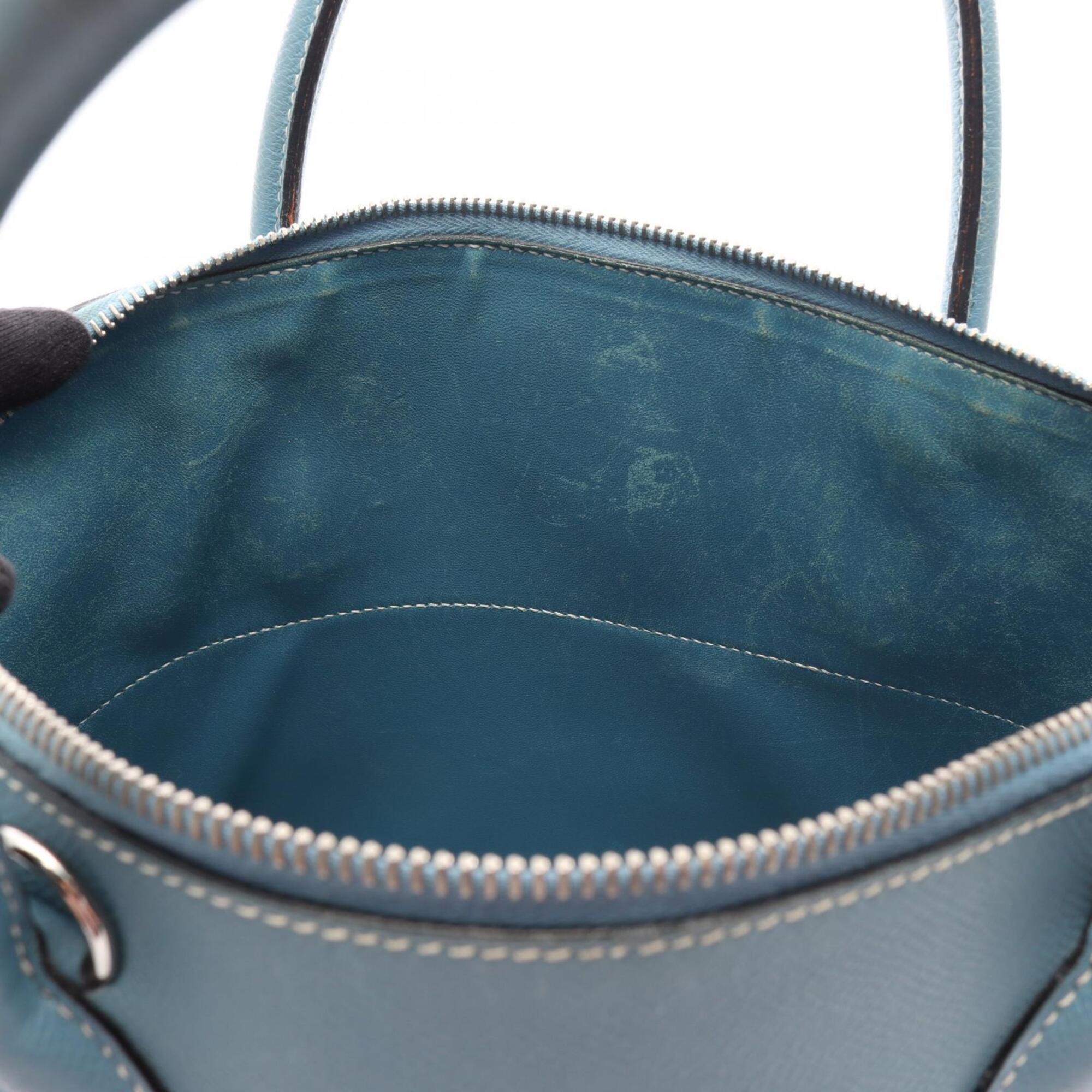 Hermes Blue Blue Jean Epsom Leather Leather Handbag (Pre-Owned)