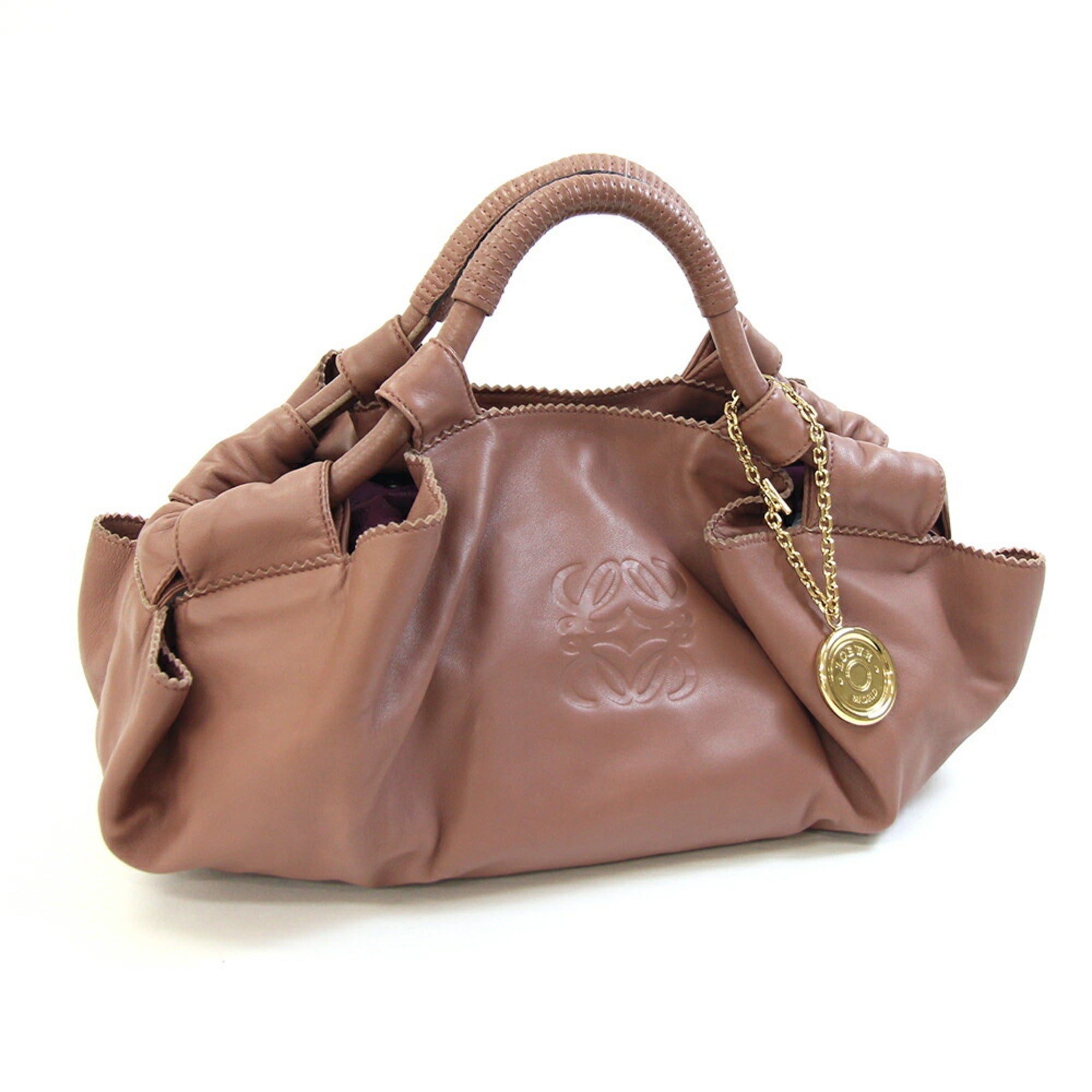 Loewe Brown Pink Leather Handbag (Pre-Owned)