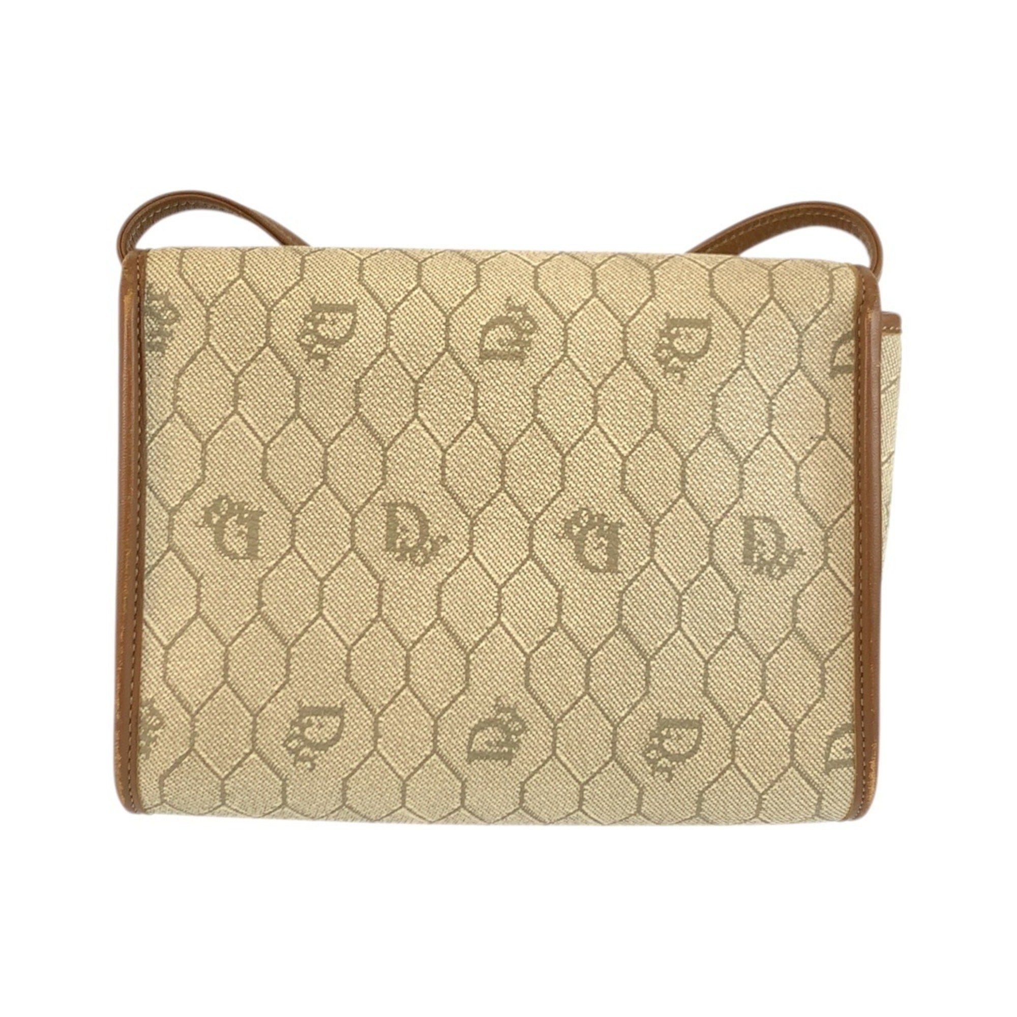 Christian Dior Beige Brown Pvc Leather Pochette Shoulder Bag (Pre-Owned)