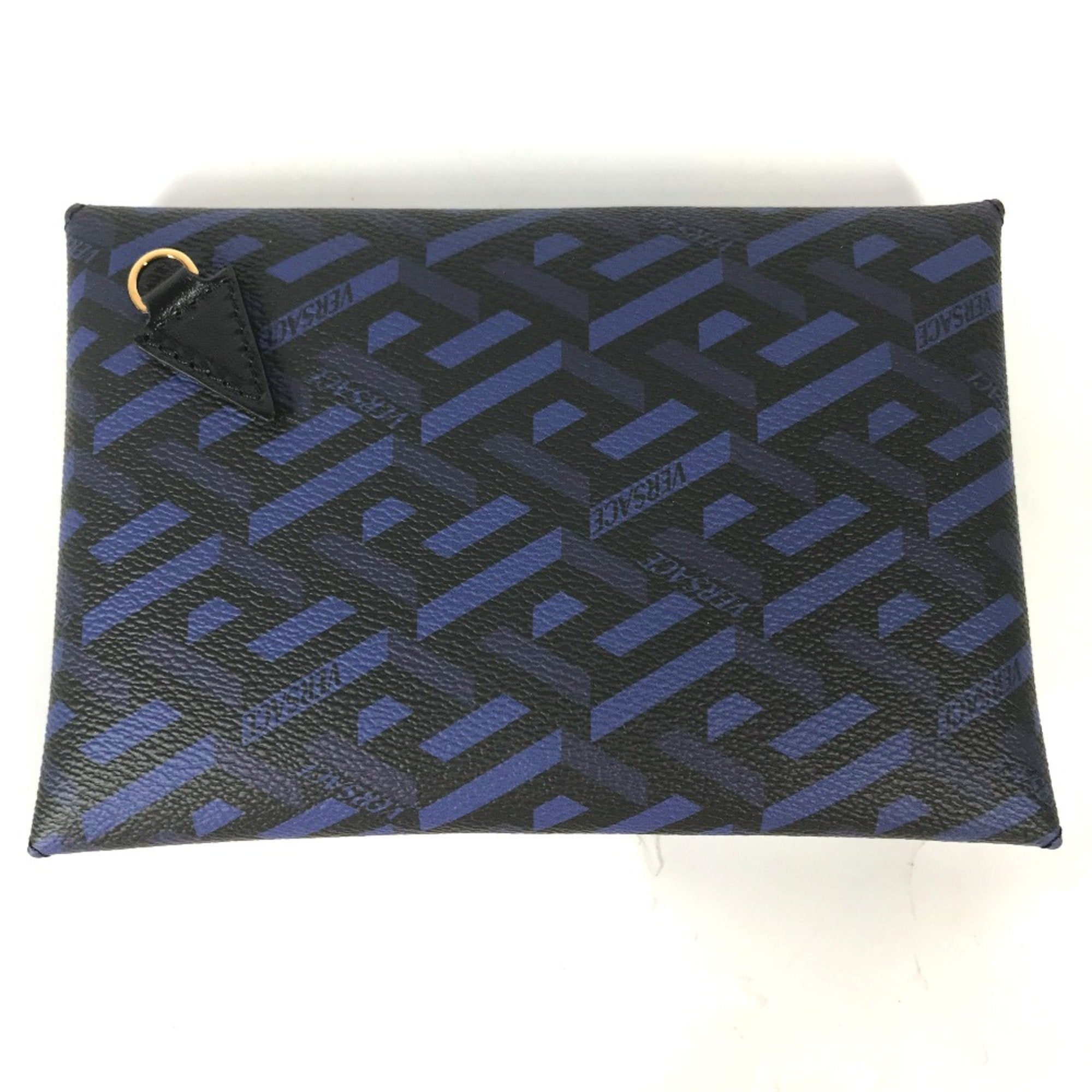 Versace Blue Leather Pouch (Pre-Owned)