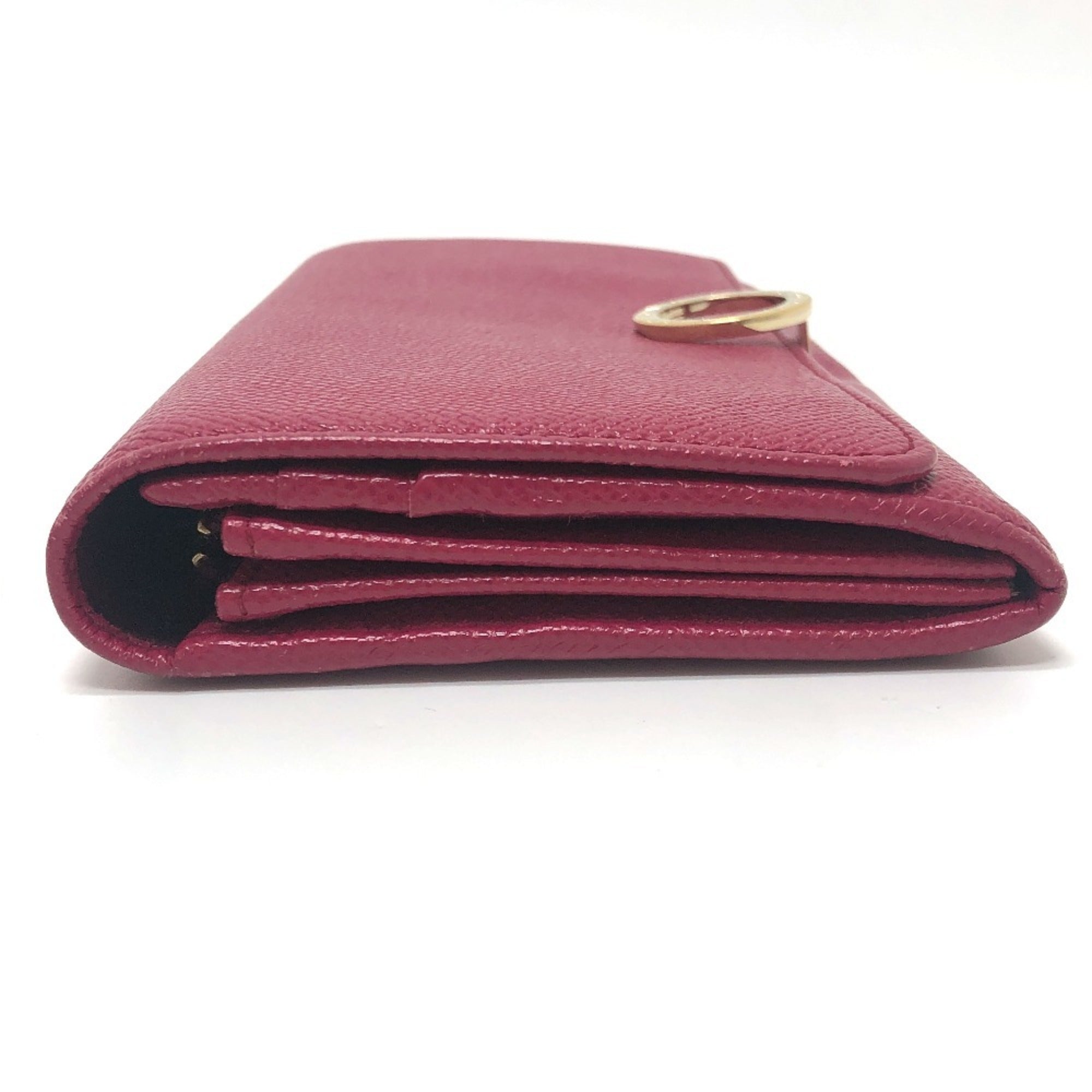Bvlgari Red Color Leather Wallet (Bi-Fold) (Pre-Owned)