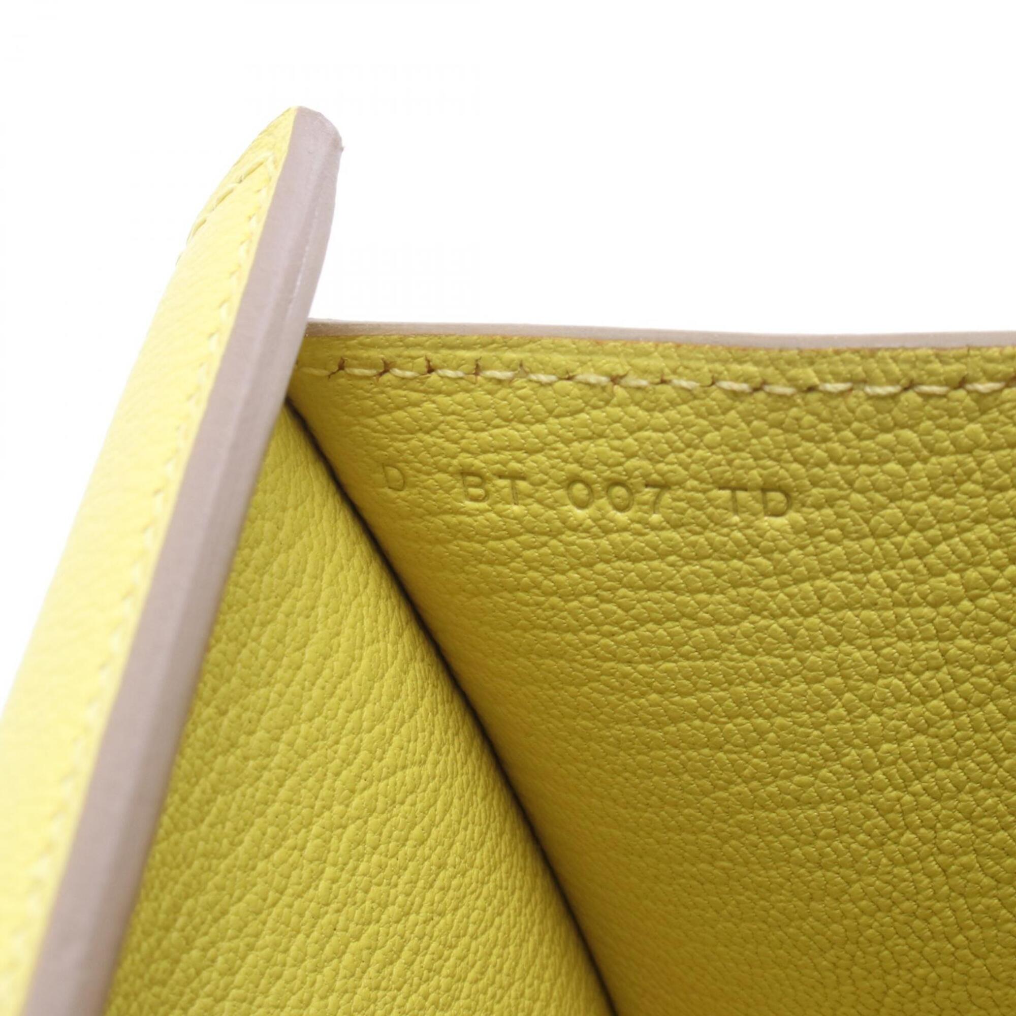 Hermes Lime Yellow Leather Handbag Shoulder Bag (Pre-Owned)