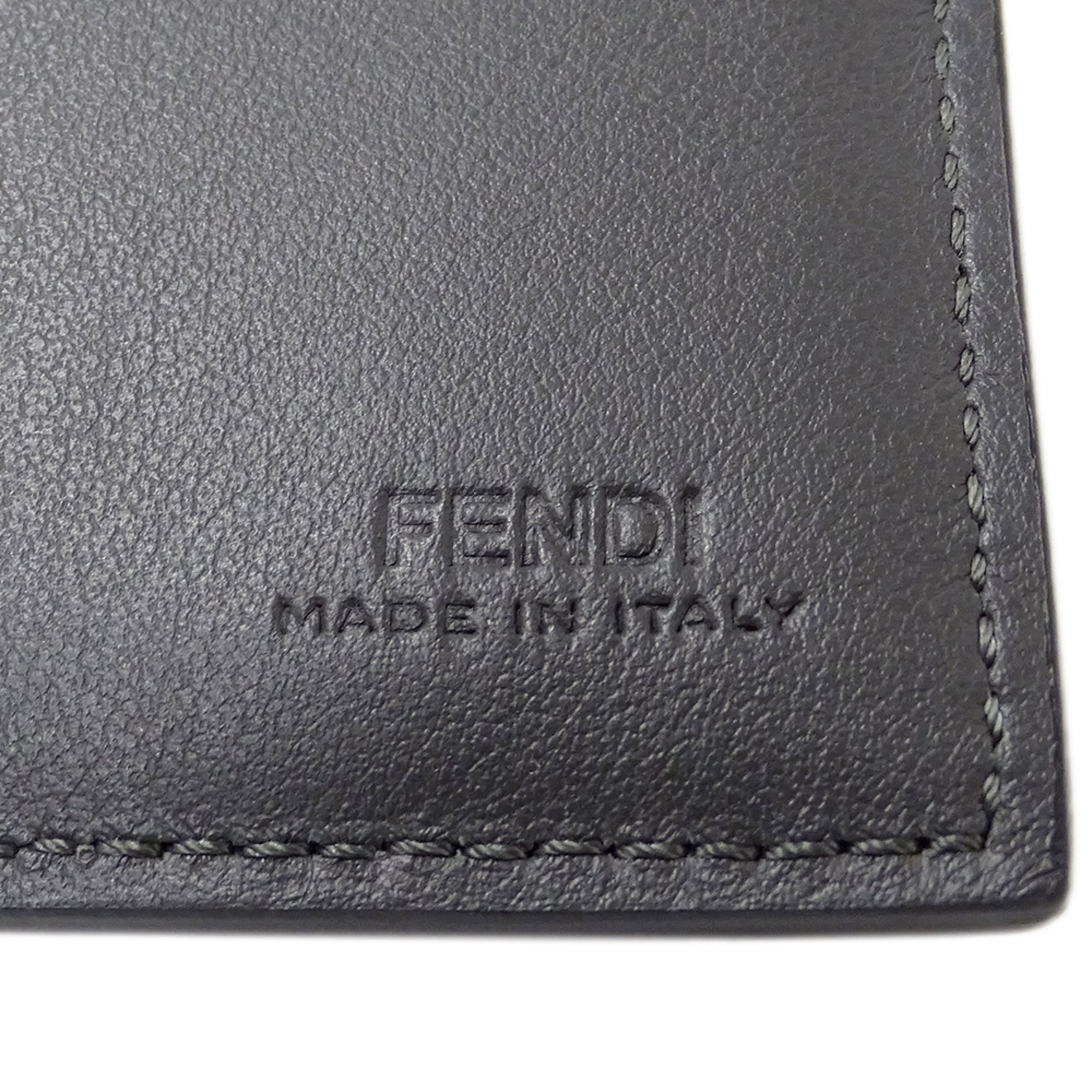 Fendi Black Gray Leather Wallet (Bi-Fold) (Pre-Owned)