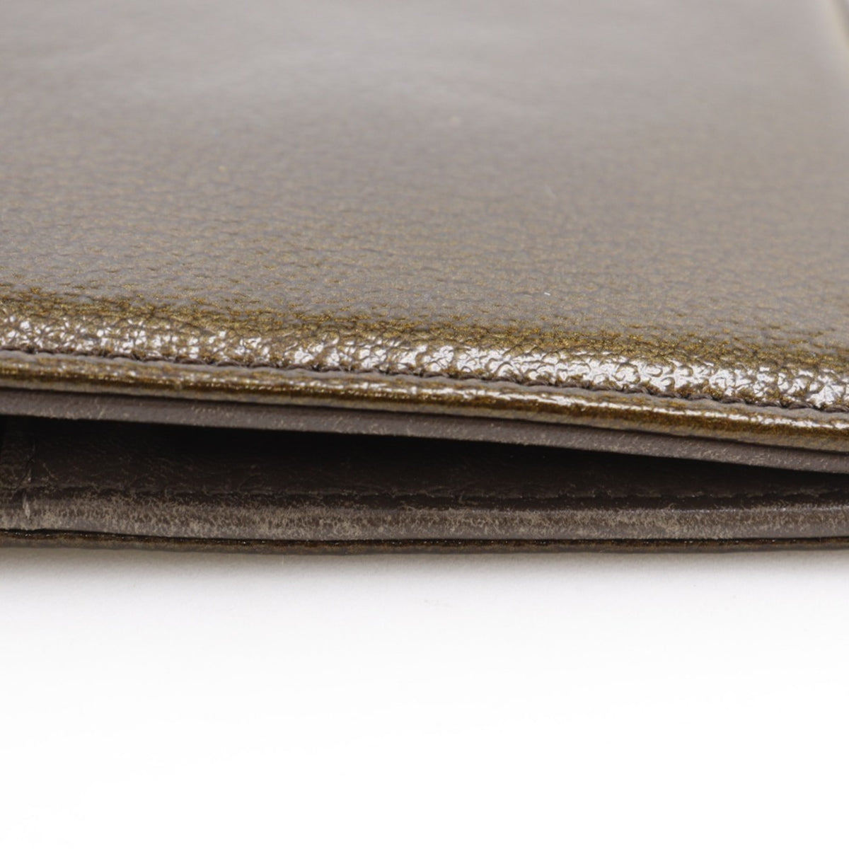 Chanel Bronze Leather Long Wallet (Bi-Fold) (Pre-Owned)